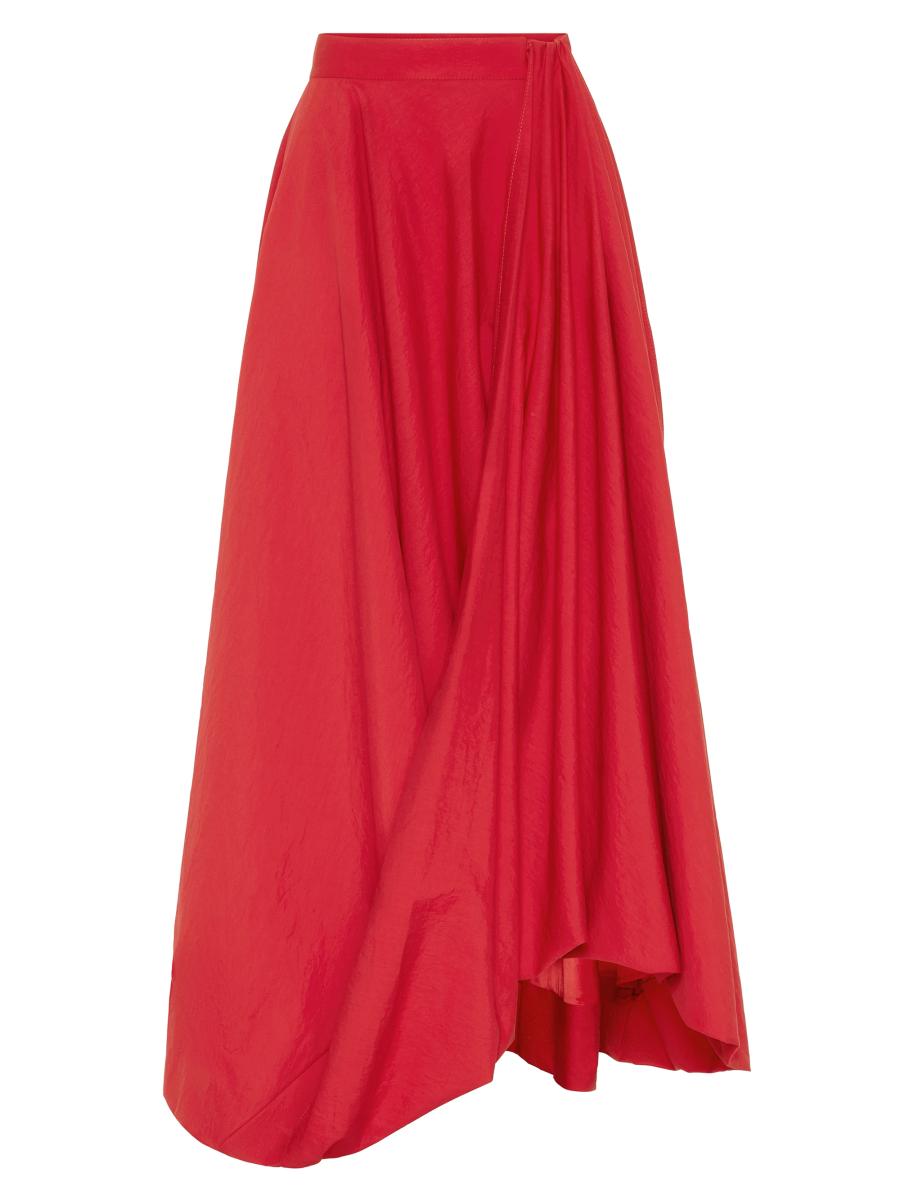 BRUNELLO CUCINELLI★Techno cotton poplin bubble hem skirt Brunello Cucinelli Techno Cotton Poplin Bubble Hem Skirt