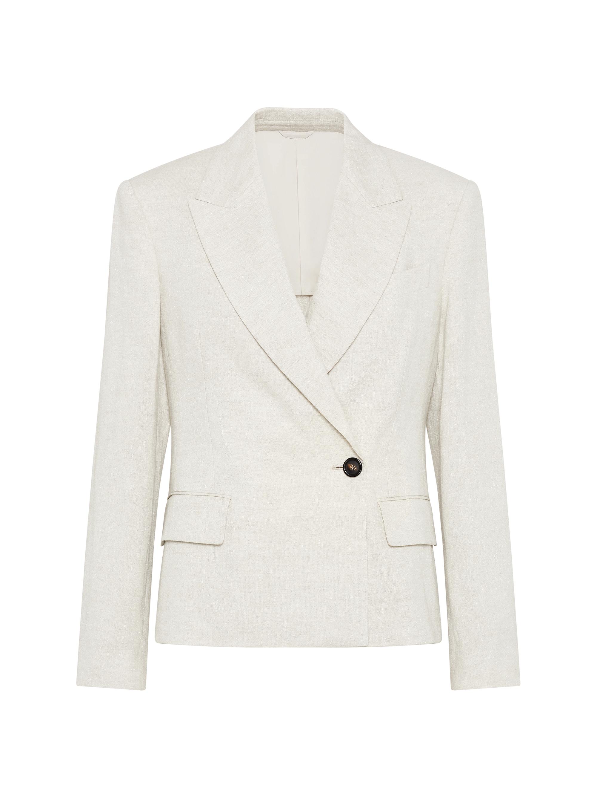 Brunello Cucinelli Women's Linen Sparkling Canvas Blazer - Off White