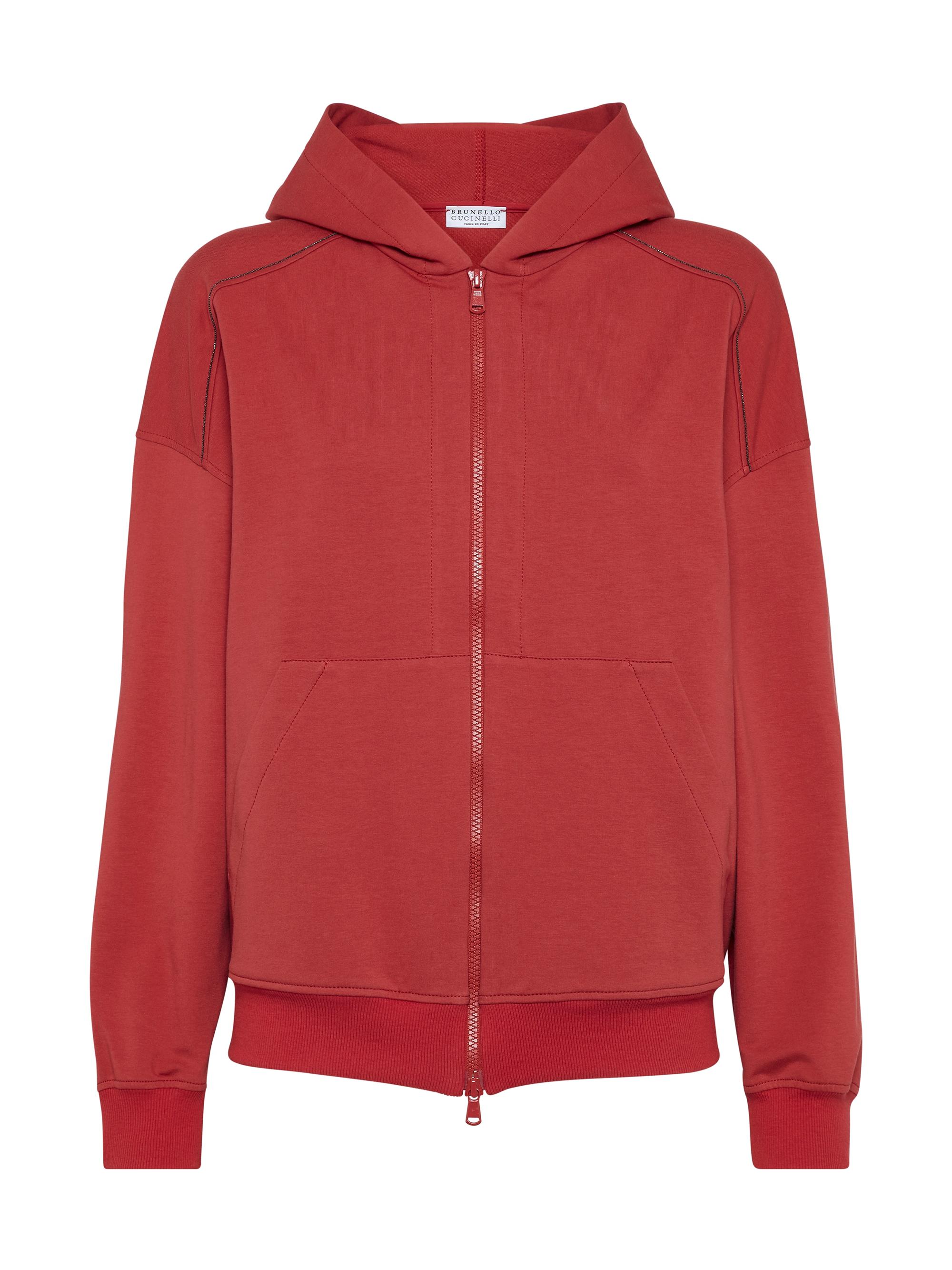 Brunello Cucinelli Women's Stretch Cotton Lightweight French Terry Hooded Sweatshirt - White