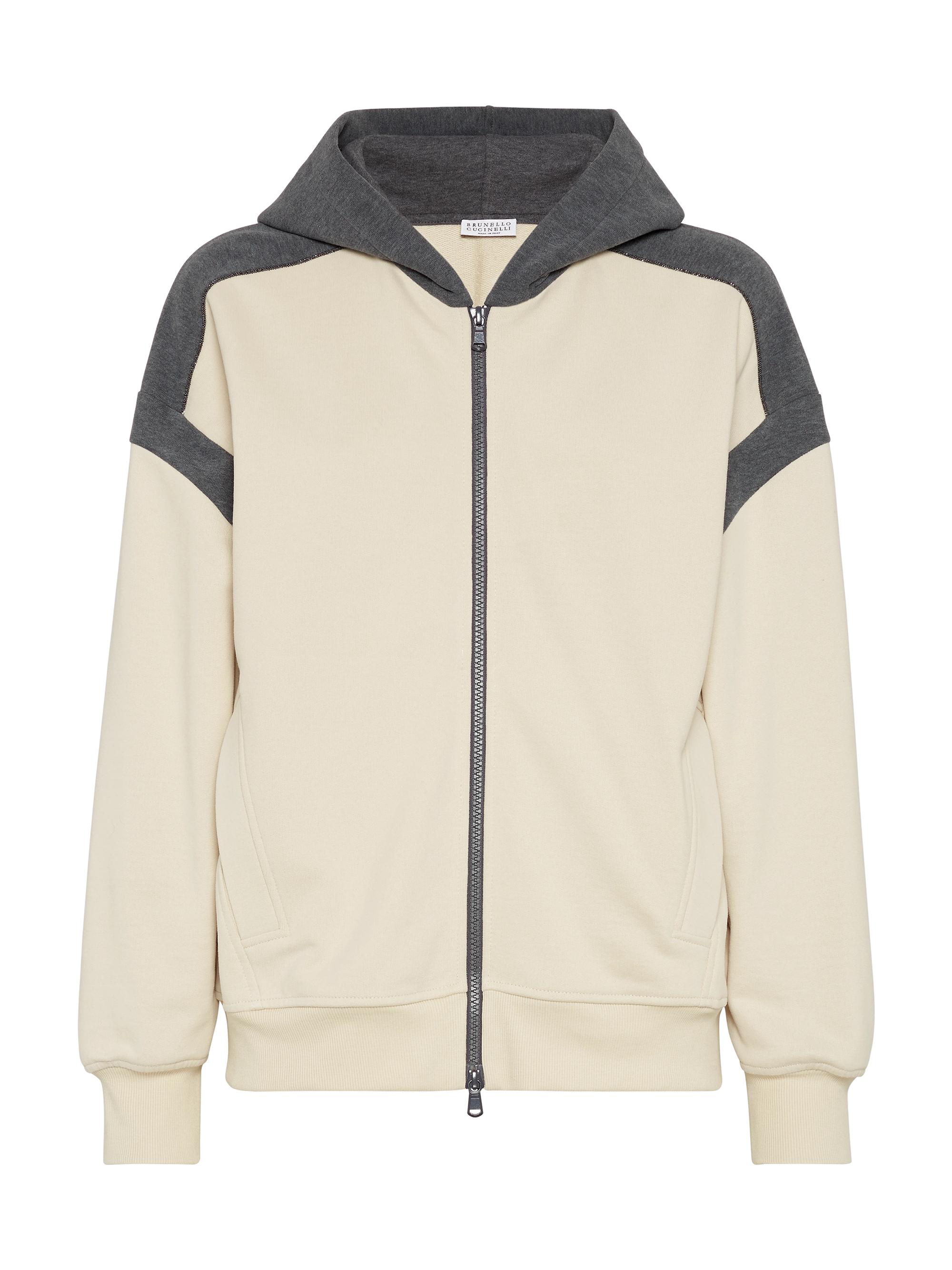 Brunello Cucinelli Women's Cotton Smooth French Terry Hooded Sweatshirt - Beige