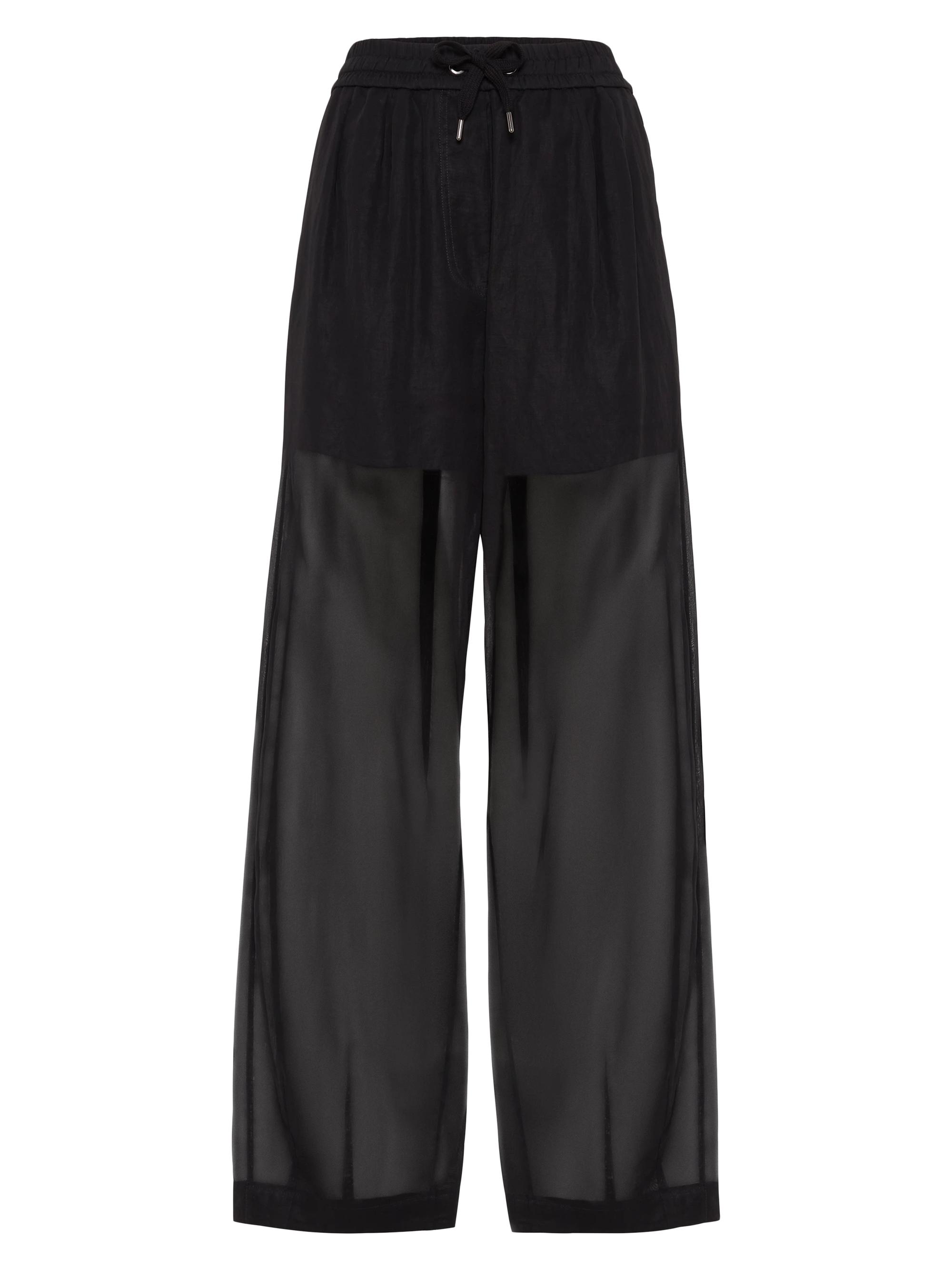 Brunello Cucinelli Women's Cotton Organza Track Trousers - Black