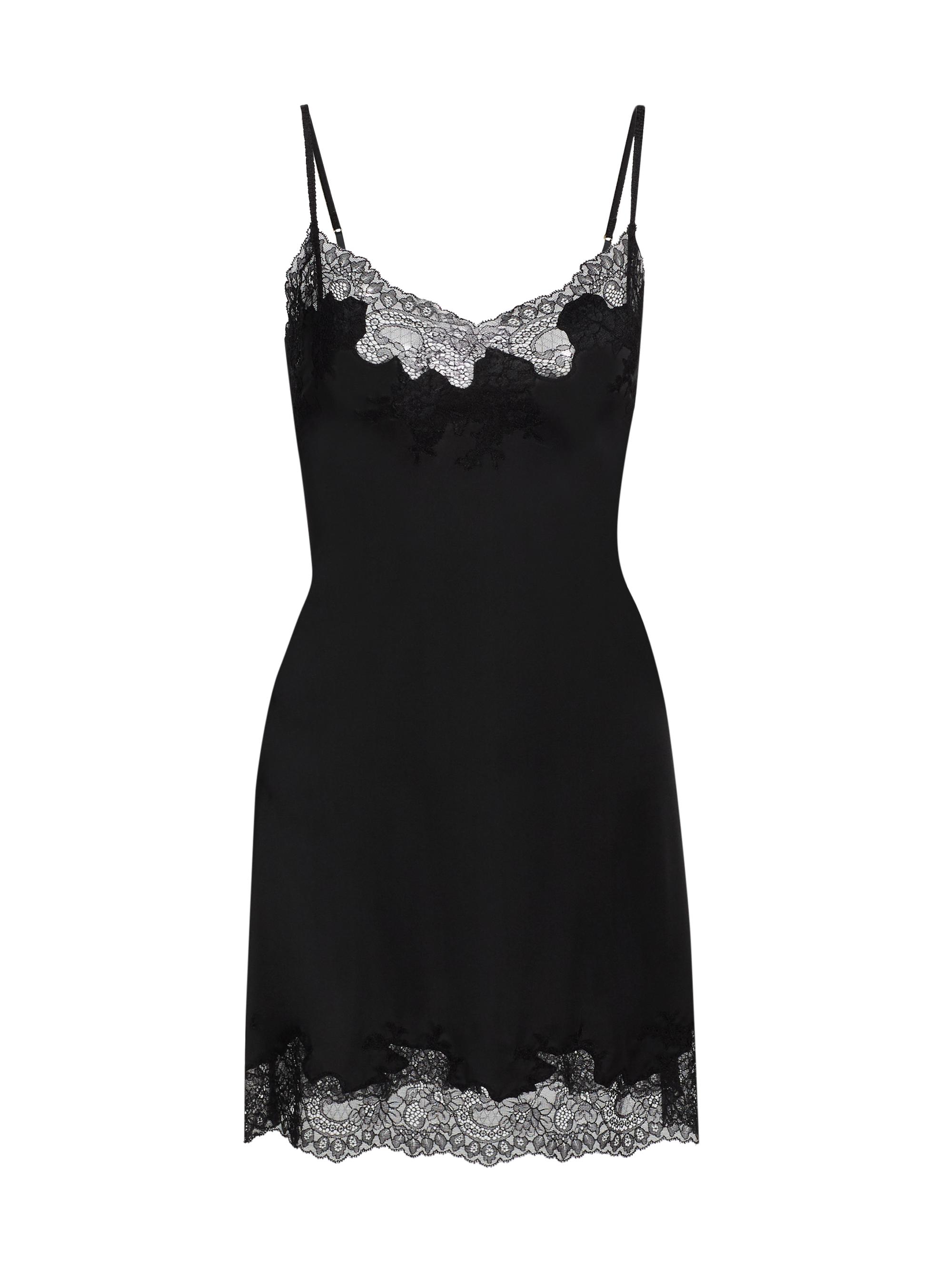Natori Women's Enchant Floral Lace-Trimmed Chemise - Black Lace