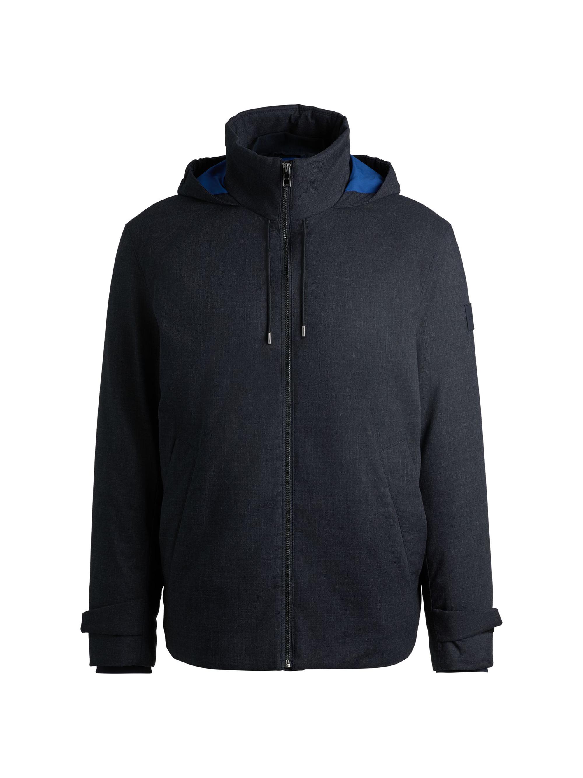 BOSS Men's Waterproof Jacket in a Slim Fit - Dark Blue