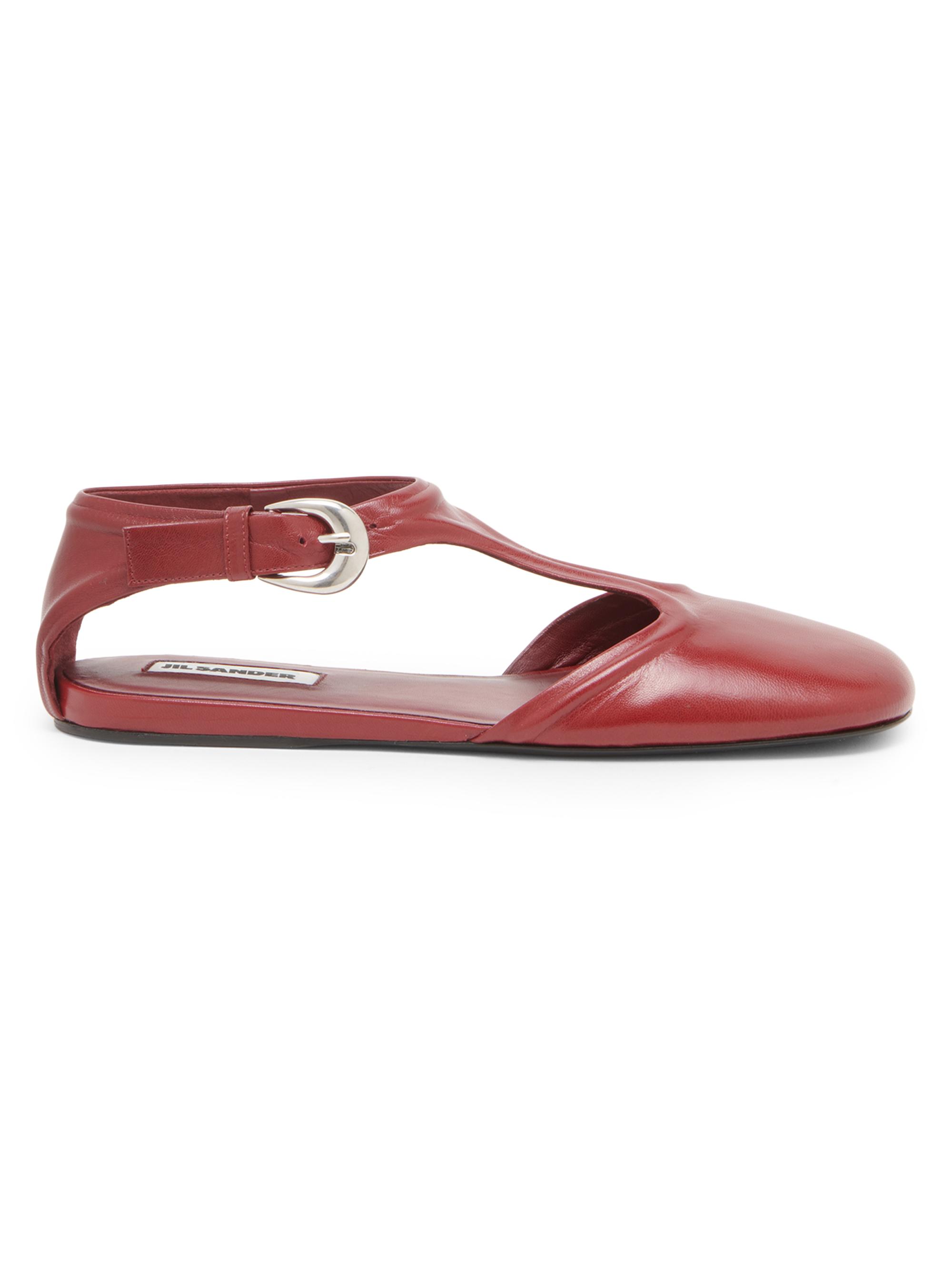 Jil Sander Women's Leather Mary Janes - Cedar Red