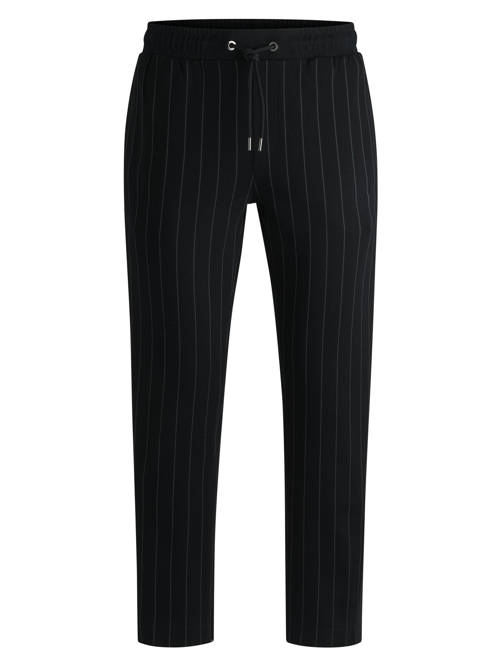 BOSS Men's Porsche x Boss Tracksuit Bottoms with Vertical Stripes - Black