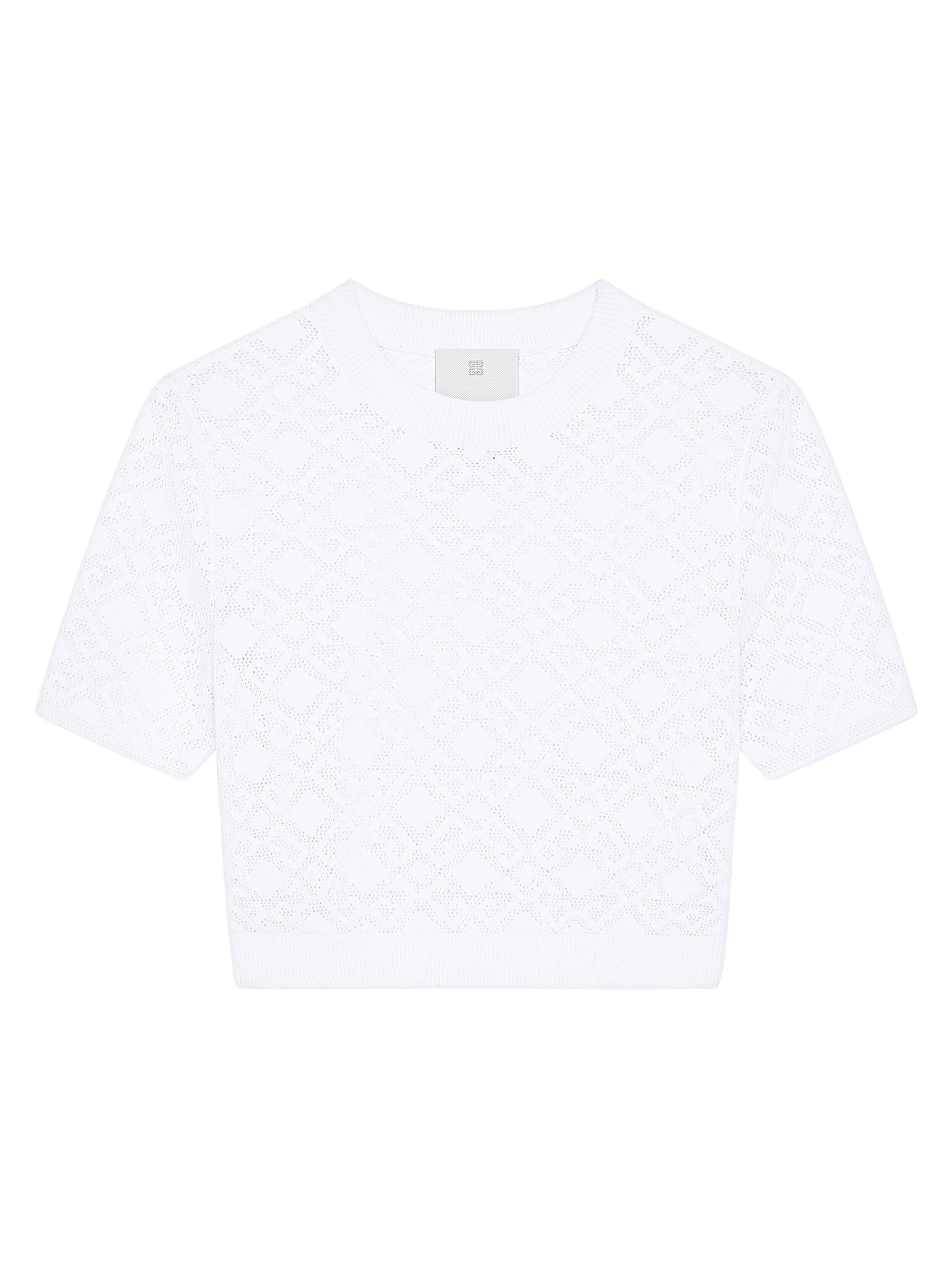 Givenchy Women's Cropped Sweater in Monogram 72 Jacquard - White