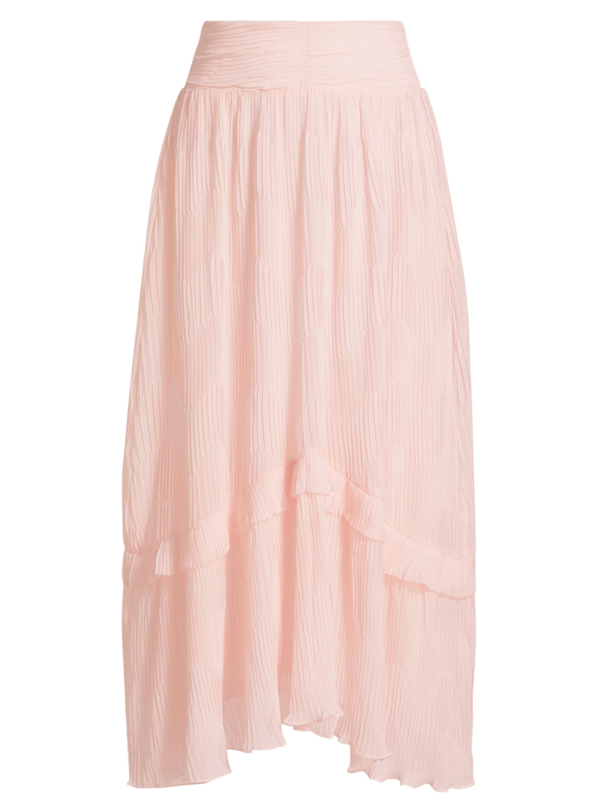 Ramy Brook Women's Roffie Pleated Ruffled Maxi Skirt - Misty Pink