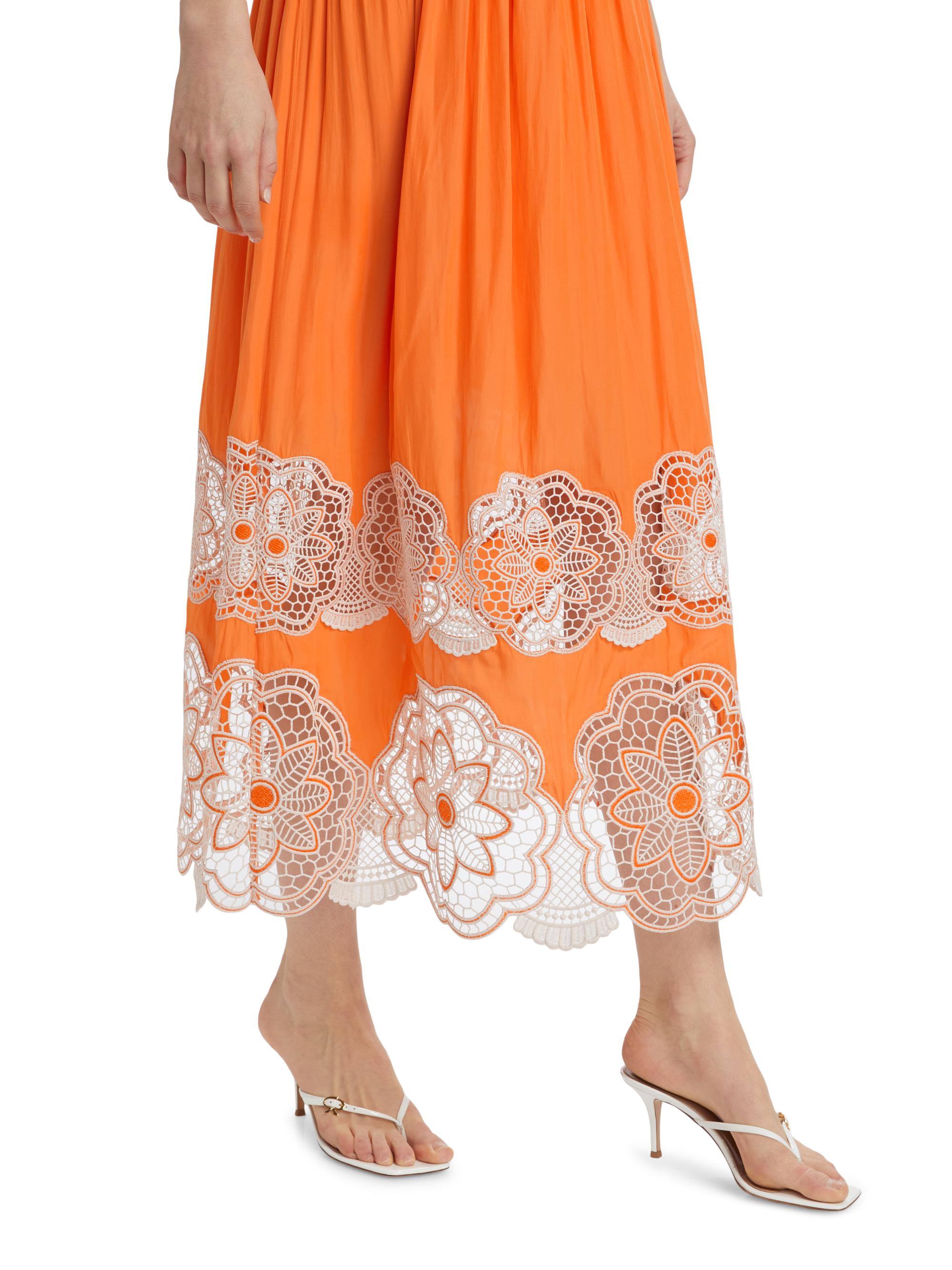 Ramy Brook Milani Strapless Floral Lace Midi-Dress | Saks Fifth Avenue