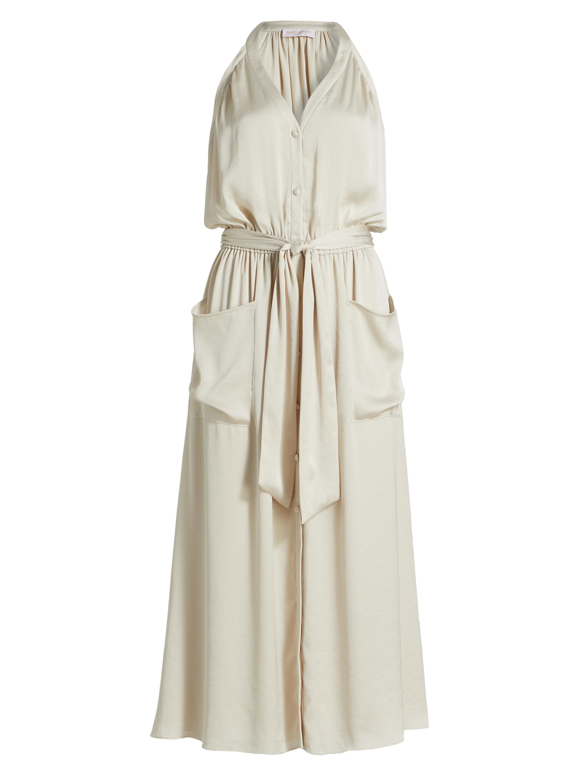 Ramy Brook Women's Amelia Halter Satin Dress - Sandstone