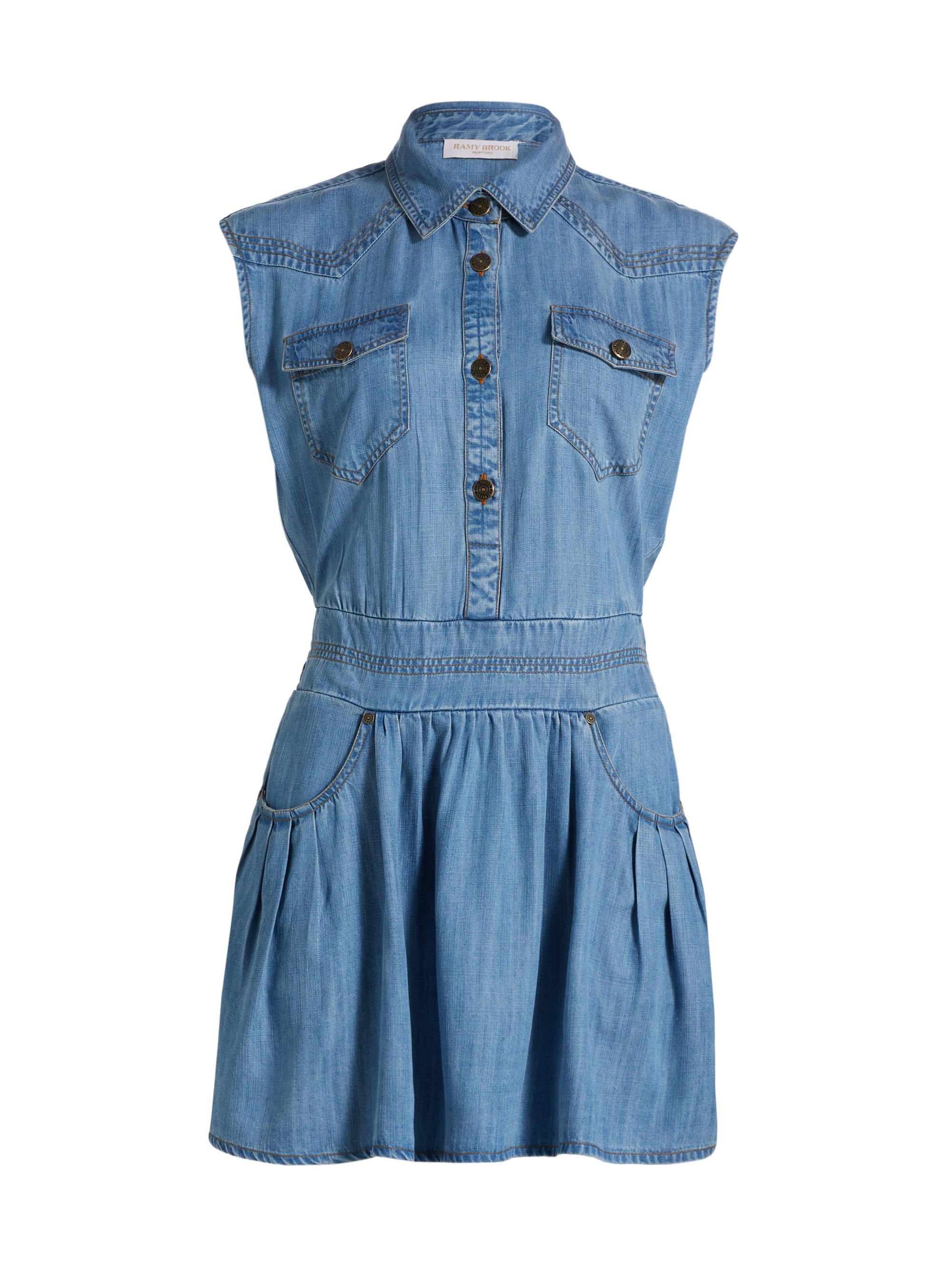 Ramy Brook Women's Paxton Sleeveless Mini-shirtdress - Spring Chambray