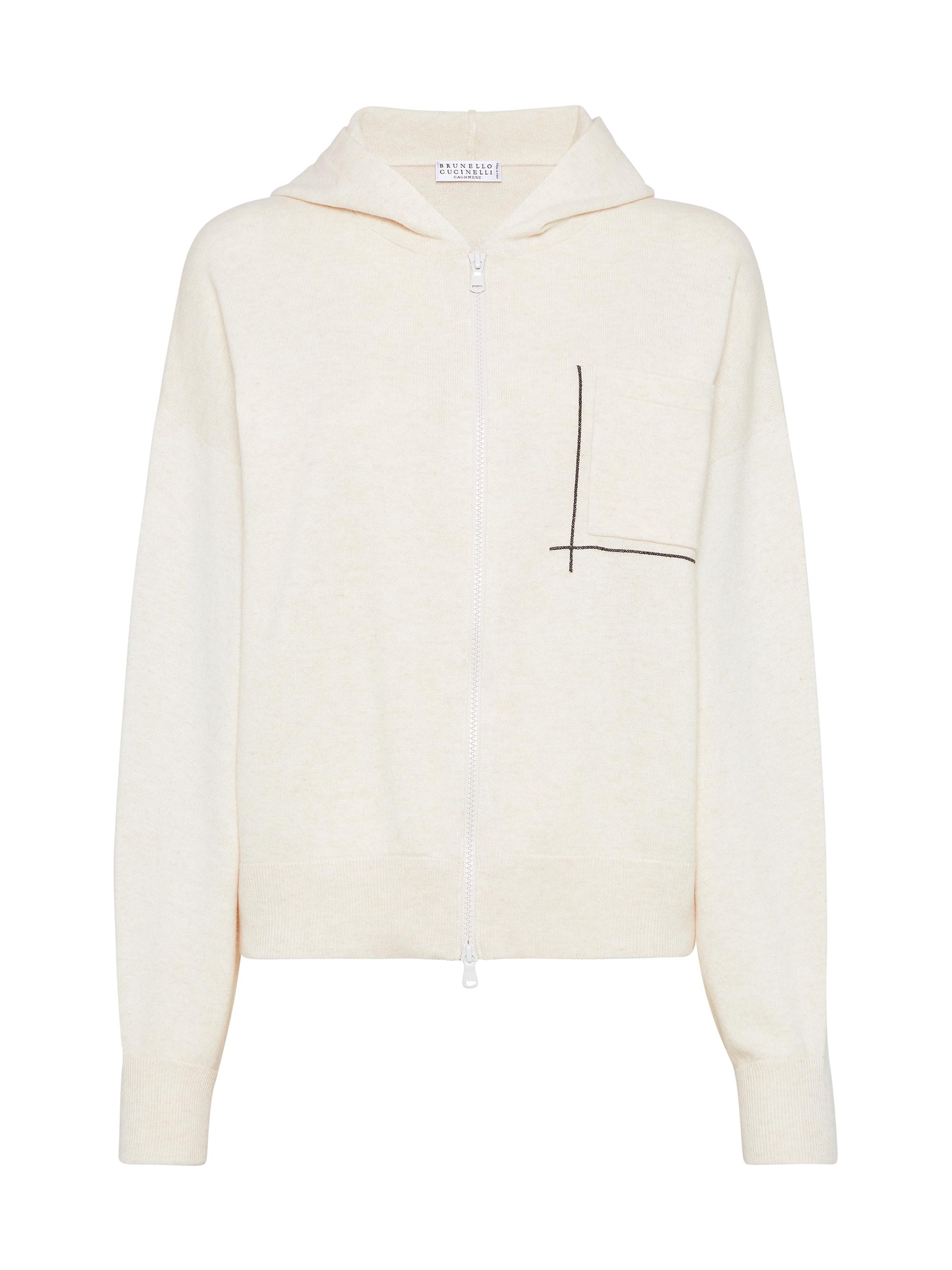 Brunello Cucinelli Women's Virgin Wool Cashmere and Silk Hooded Cardigan - Oat