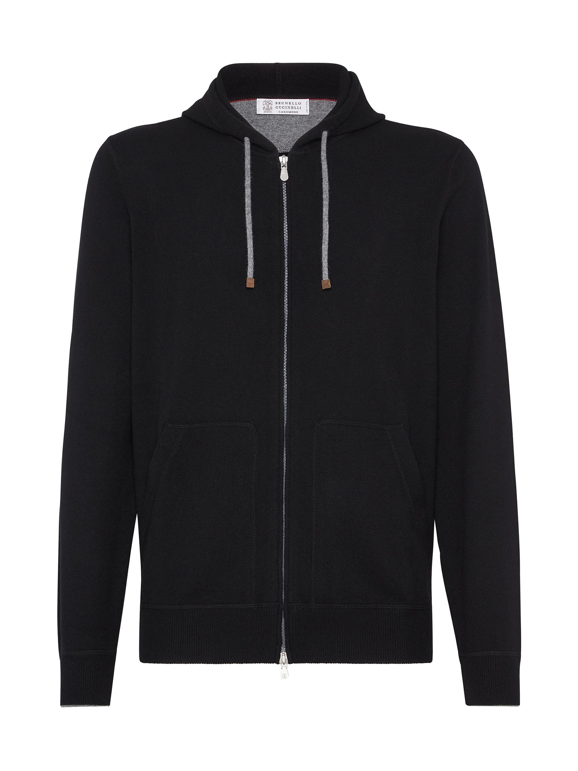 Brunello Cucinelli Men's Cashmere Sweatshirt Style Cardigan with Hood - Panama