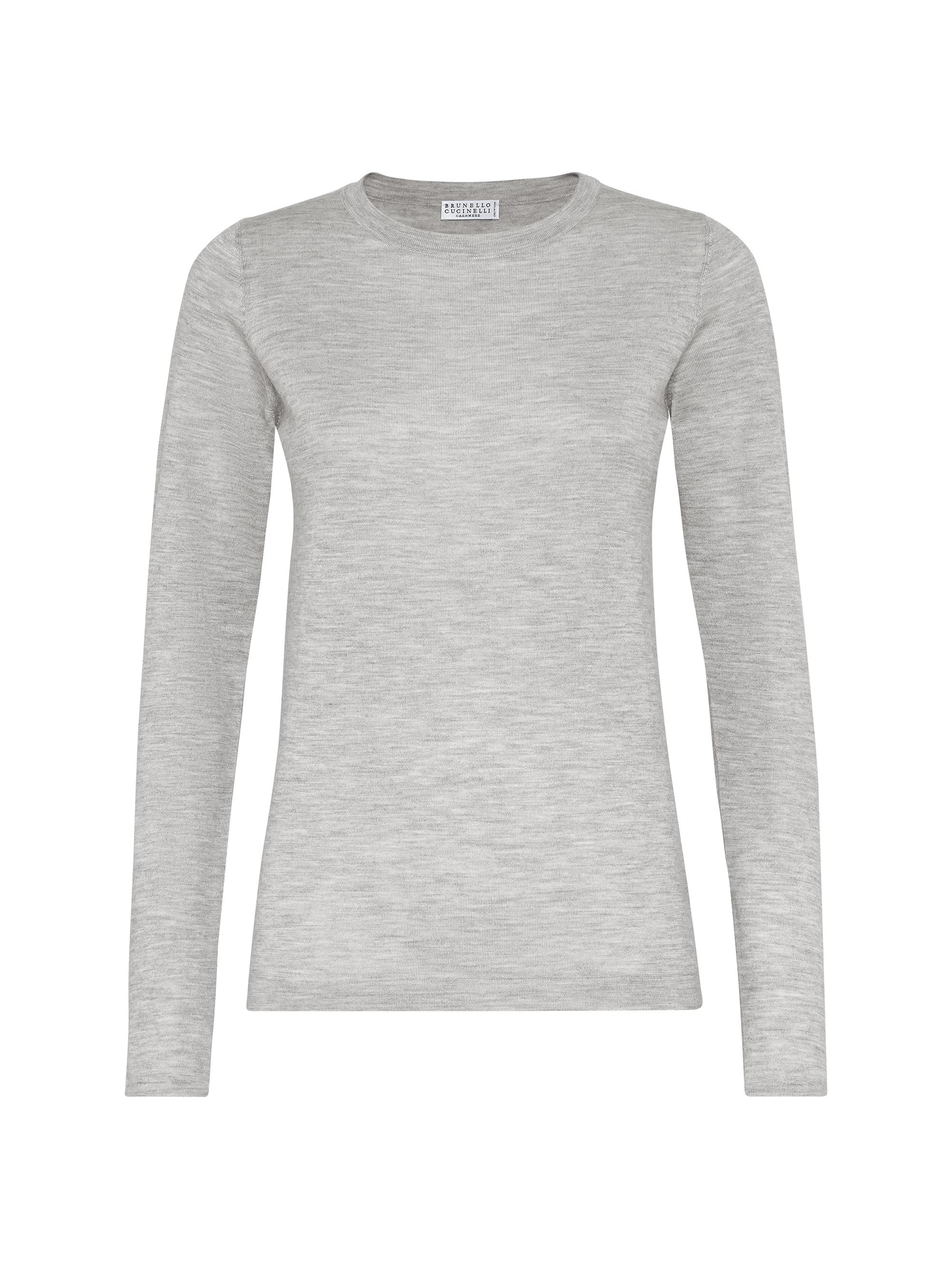 Brunello Cucinelli Women's Cashmere and Silk Lightweight Sweater - Light Grey