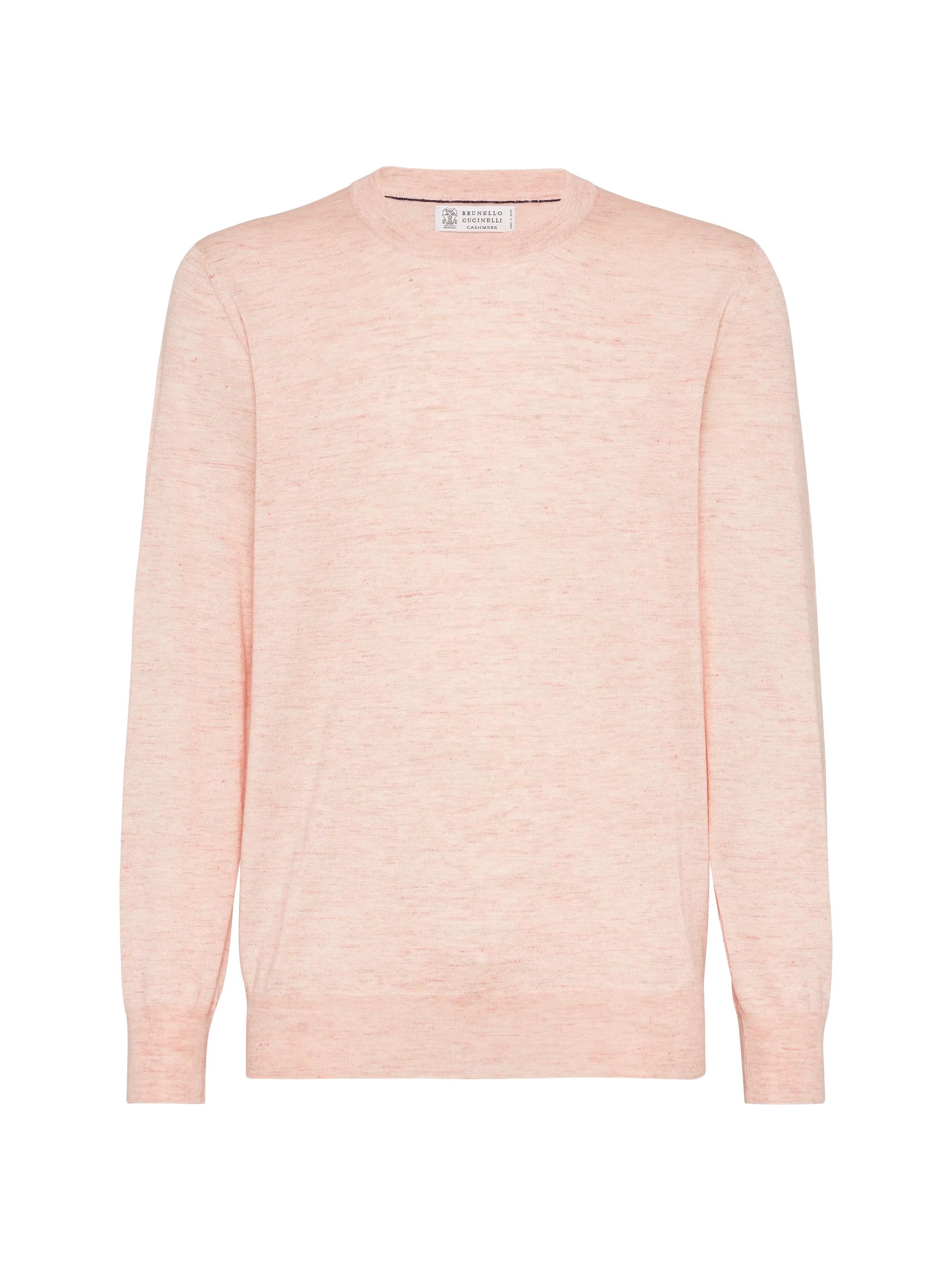 Brunello Cucinelli Men's Lightweight Cashmere, Silk and Linen Sweater - Salmon