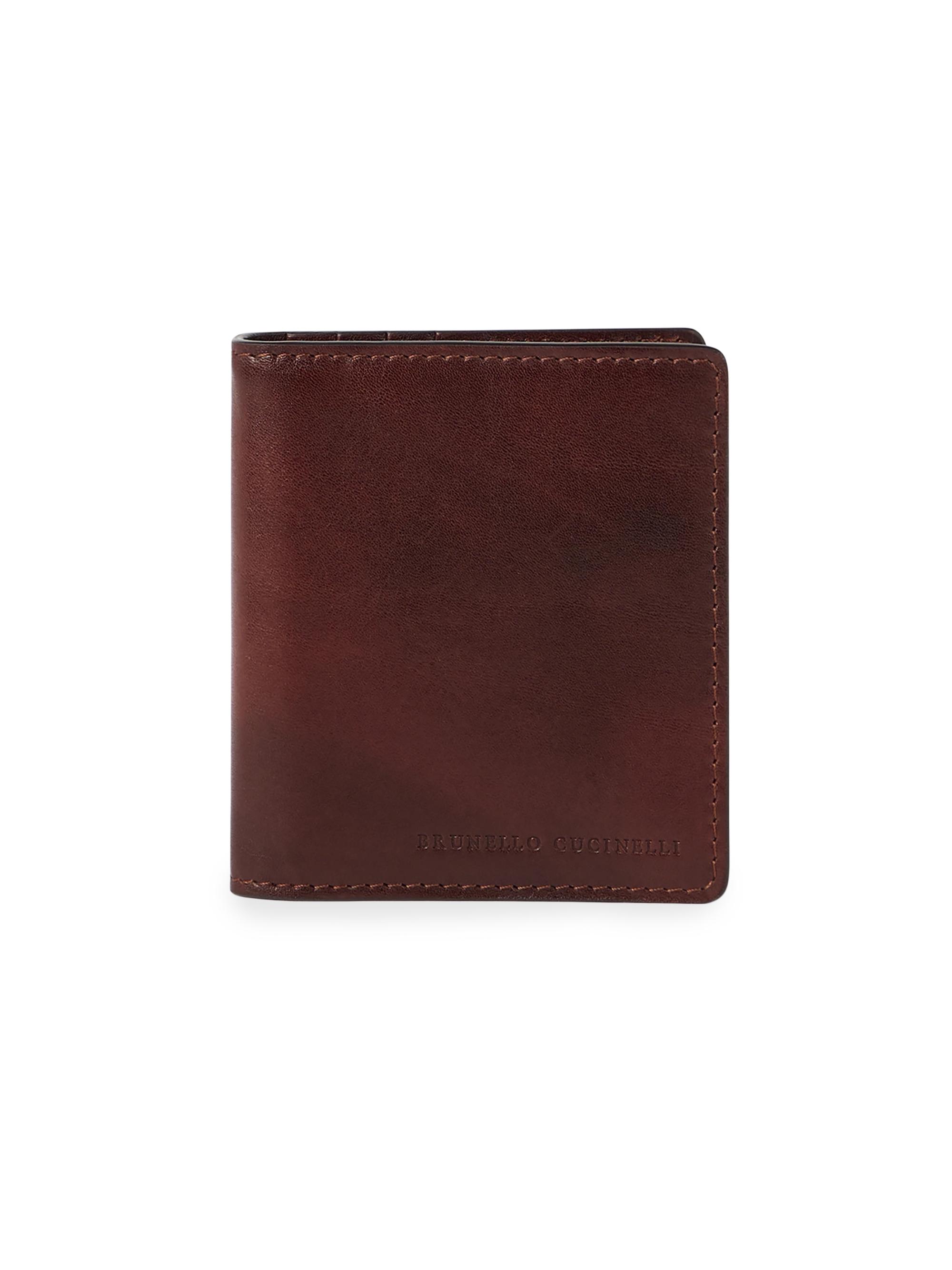 Brunello Cucinelli Men's Calfskin Money Clip - Burgundy