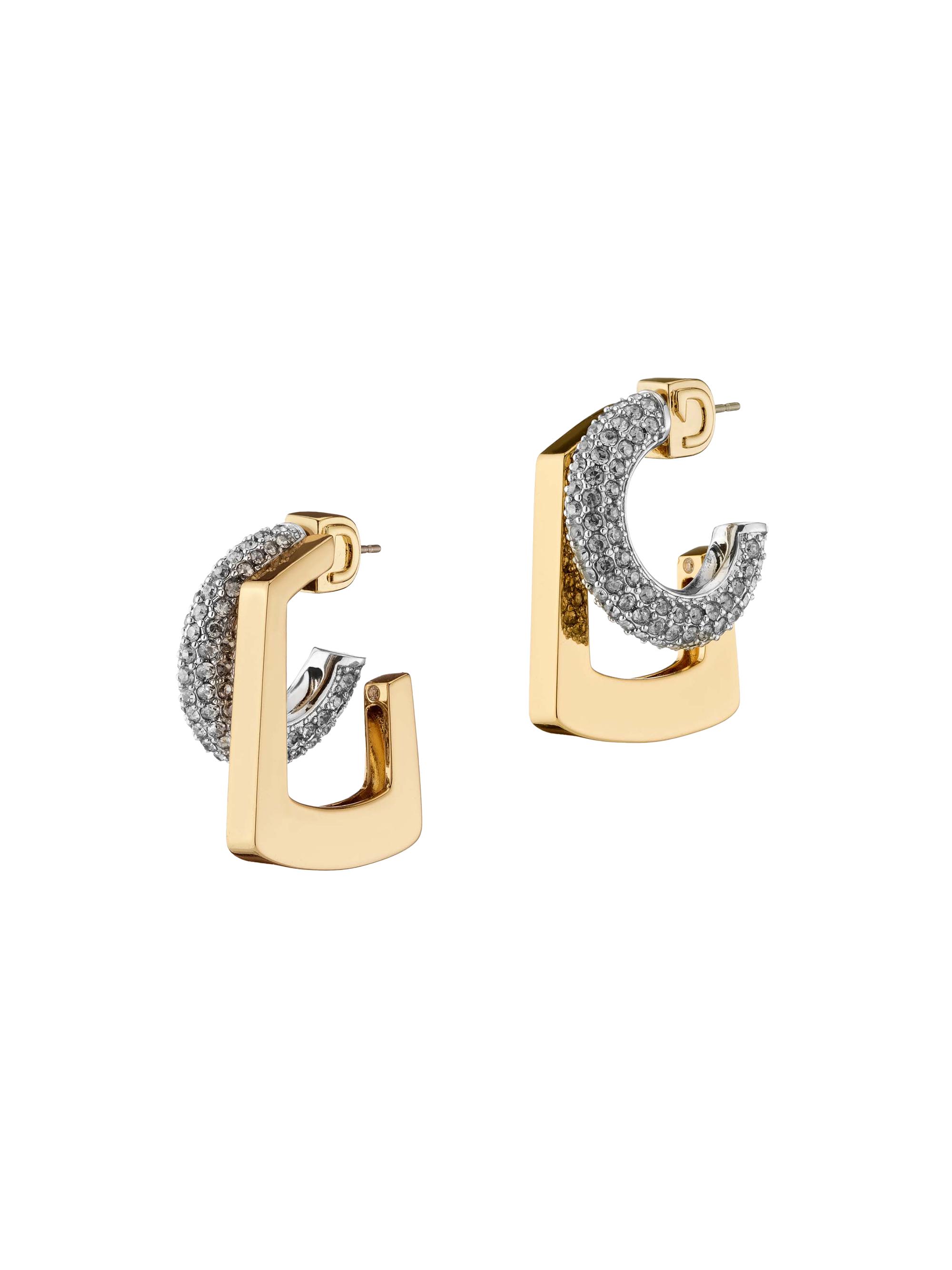 Demarson Women's Tina 12K-Gold-Plated & Glass Crystal Double Hoop Earrings - Gold Crystal