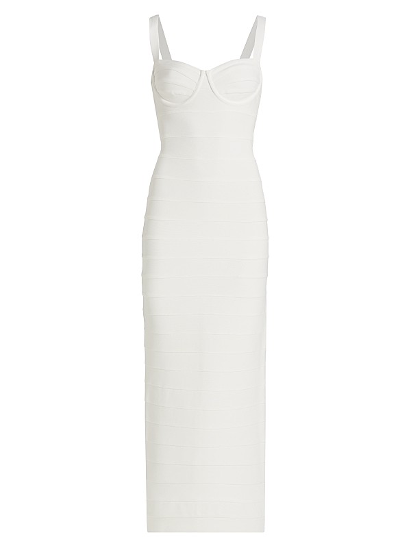 herve leger white dress Bandage Bodycon Milky Sleeveless / Medium size HERVE LEGER White Semi Herve Leger | Dresses |
