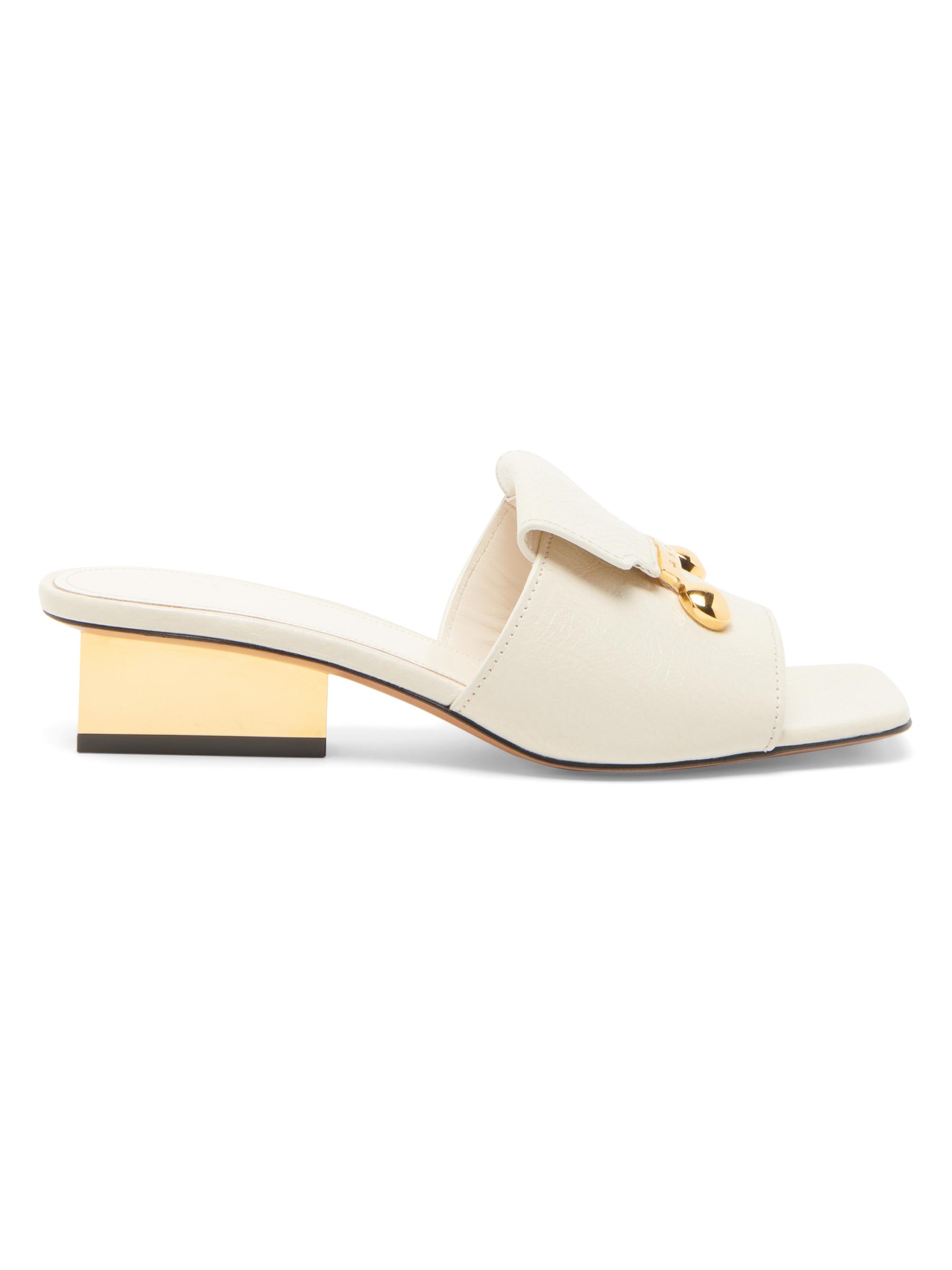 Marni Women's Trunkaroo 25MM Leather Slip-On Sandals - Limestone