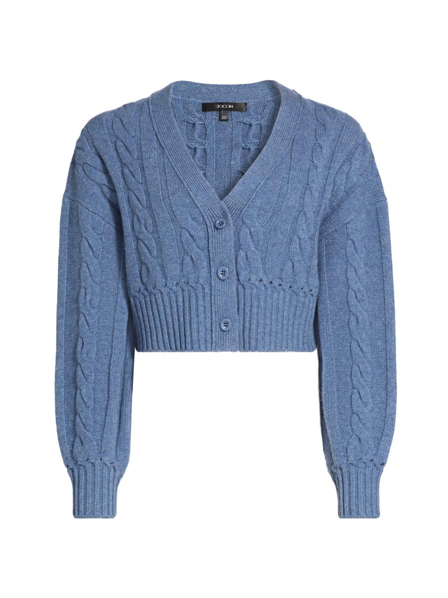 Toccin Lucie Cable-Knit Crop Cardigan | Saks Fifth Avenue