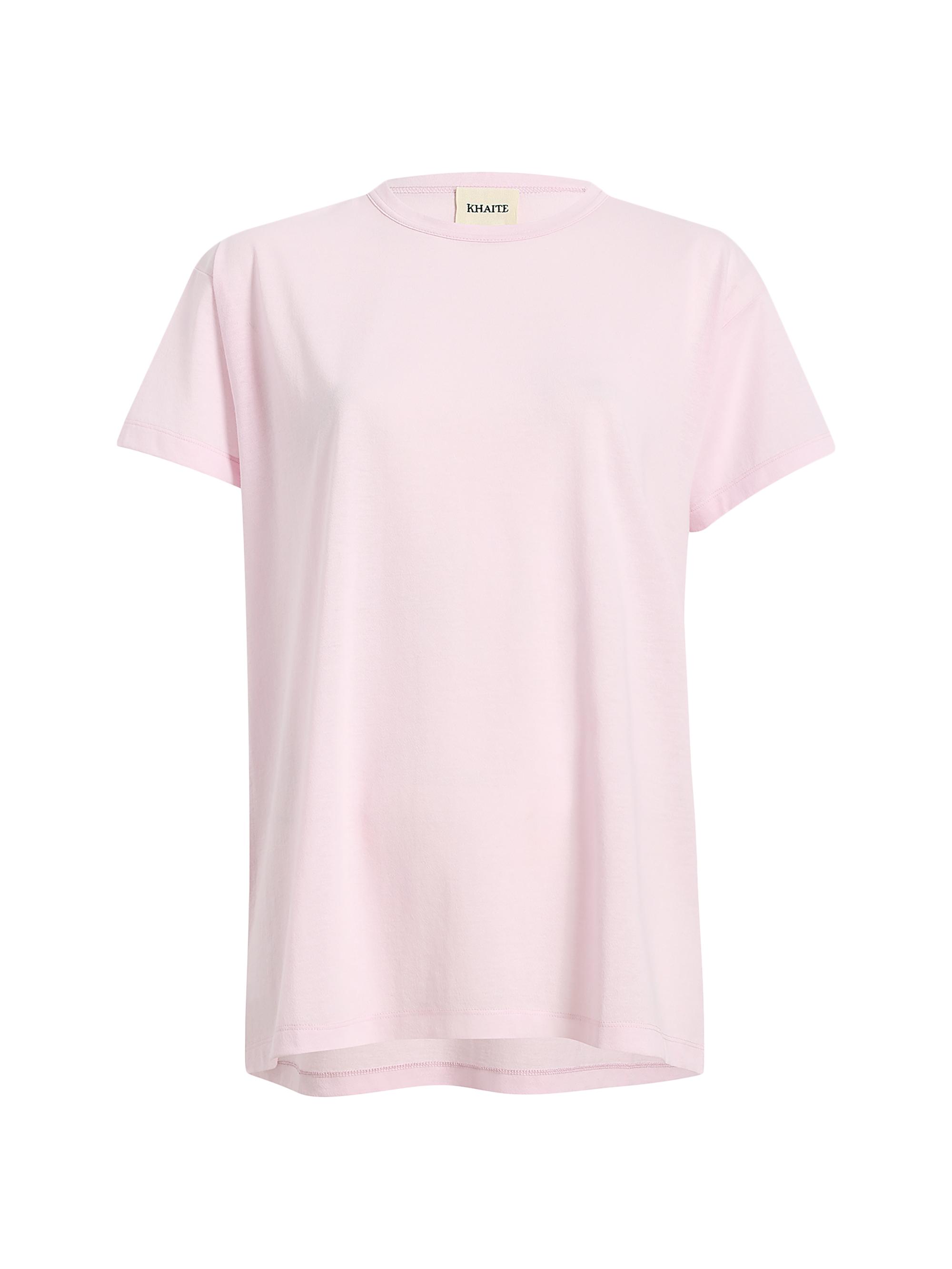 Khaite Women's Maeve Cotton-Blend Crewneck T-Shirt - Peony