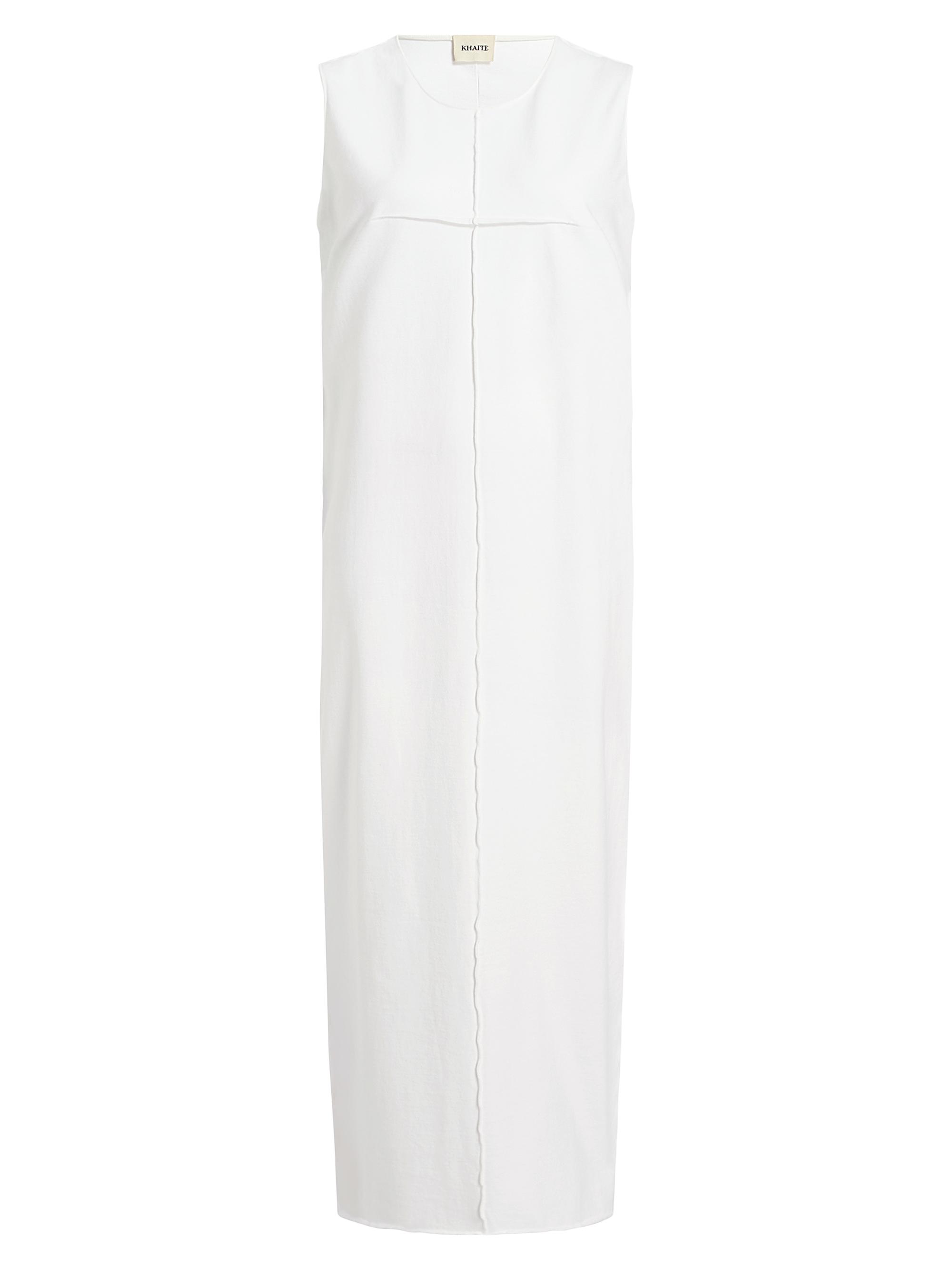 Khaite Women's Hal Oversized Cotton Sleeveless Maxi Dress - White