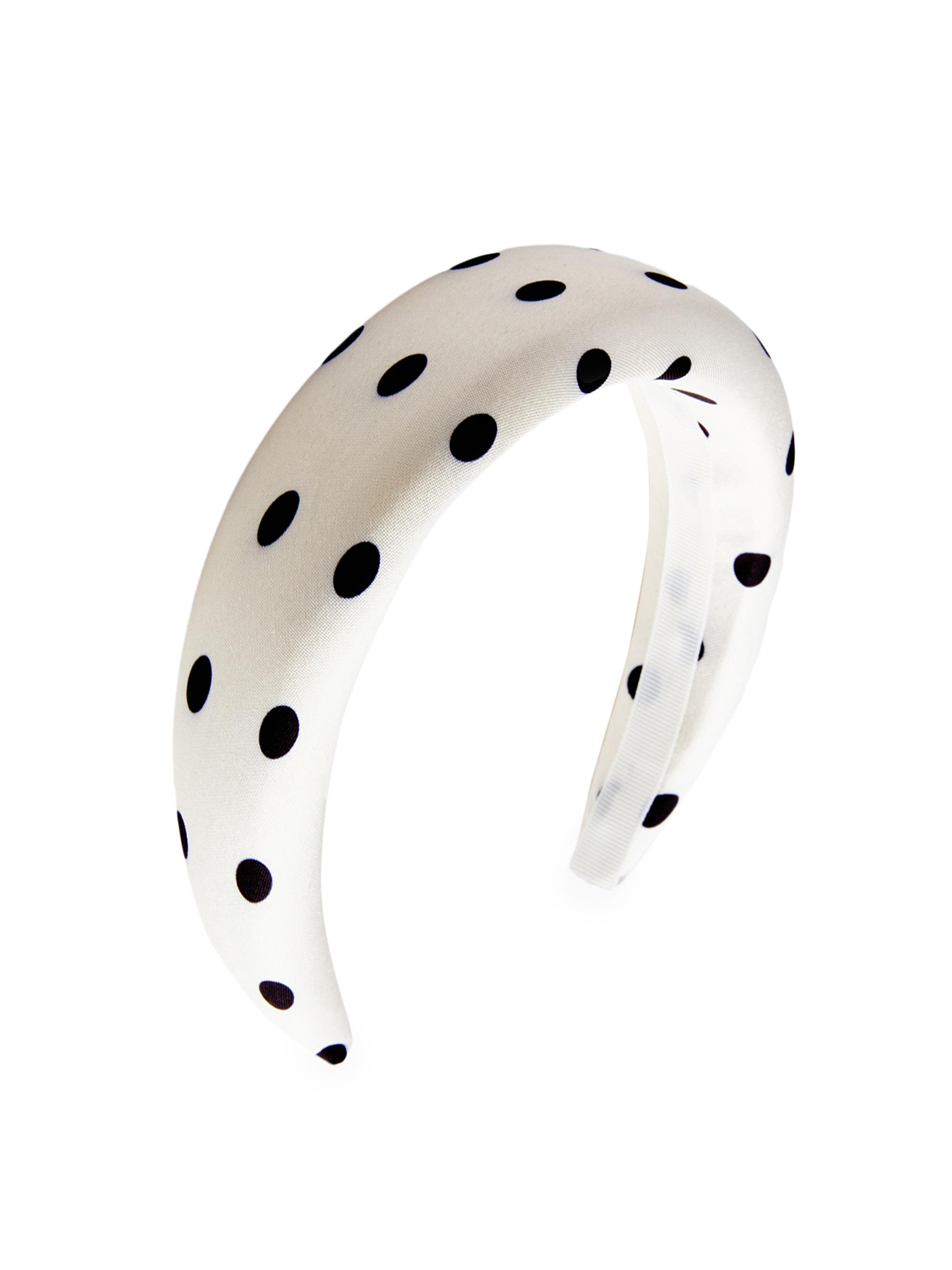 Self-Portrait Polka Dot Puff Headband - Cream