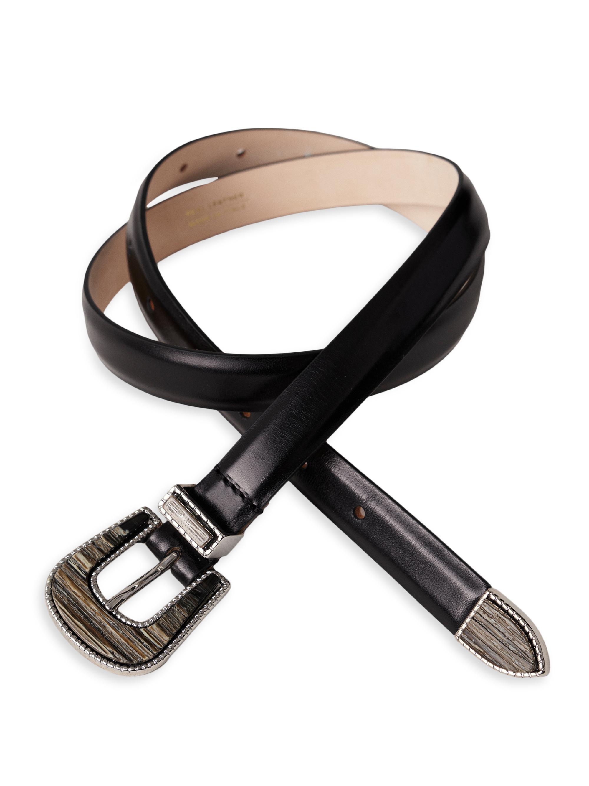 Déhanche Travertine Smooth Leather Belt | Saks Fifth Avenue display picture 1