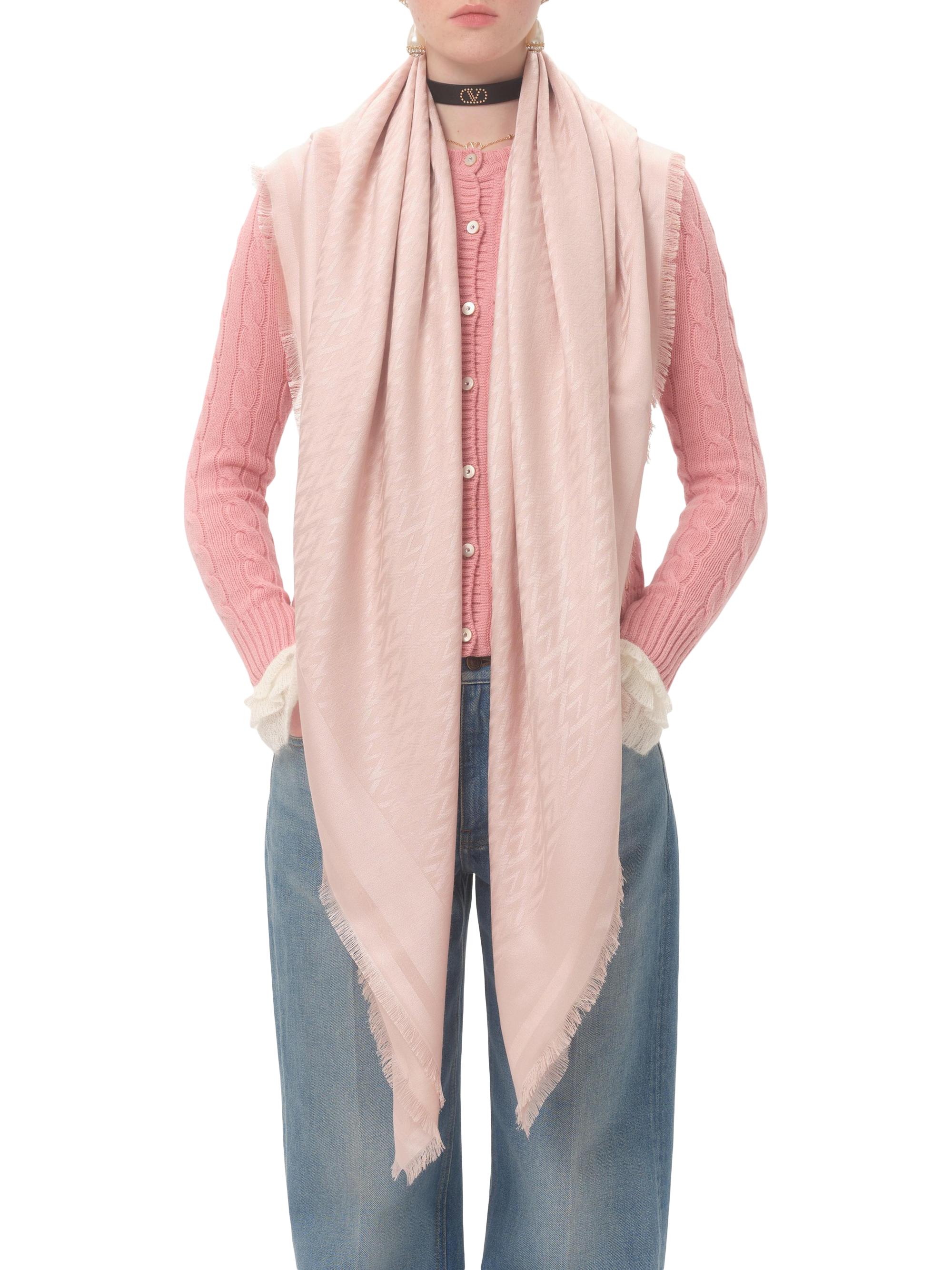 Valentino Garavani Women's Toute La V Wool and Silk Shawl - Rose Mist