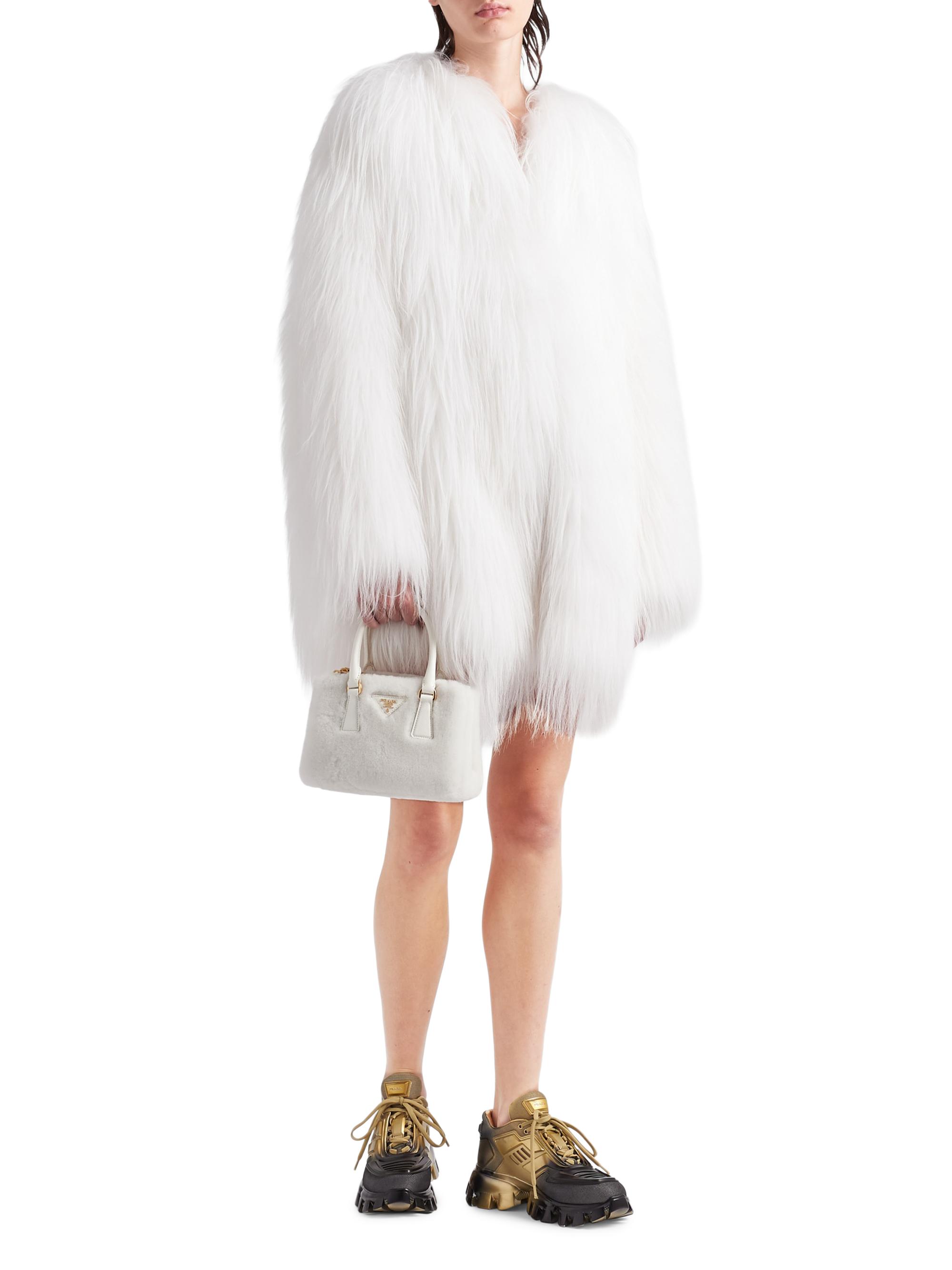 Prada Galleria Shearling Mini Top Handle Bag | Saks Fifth Avenue