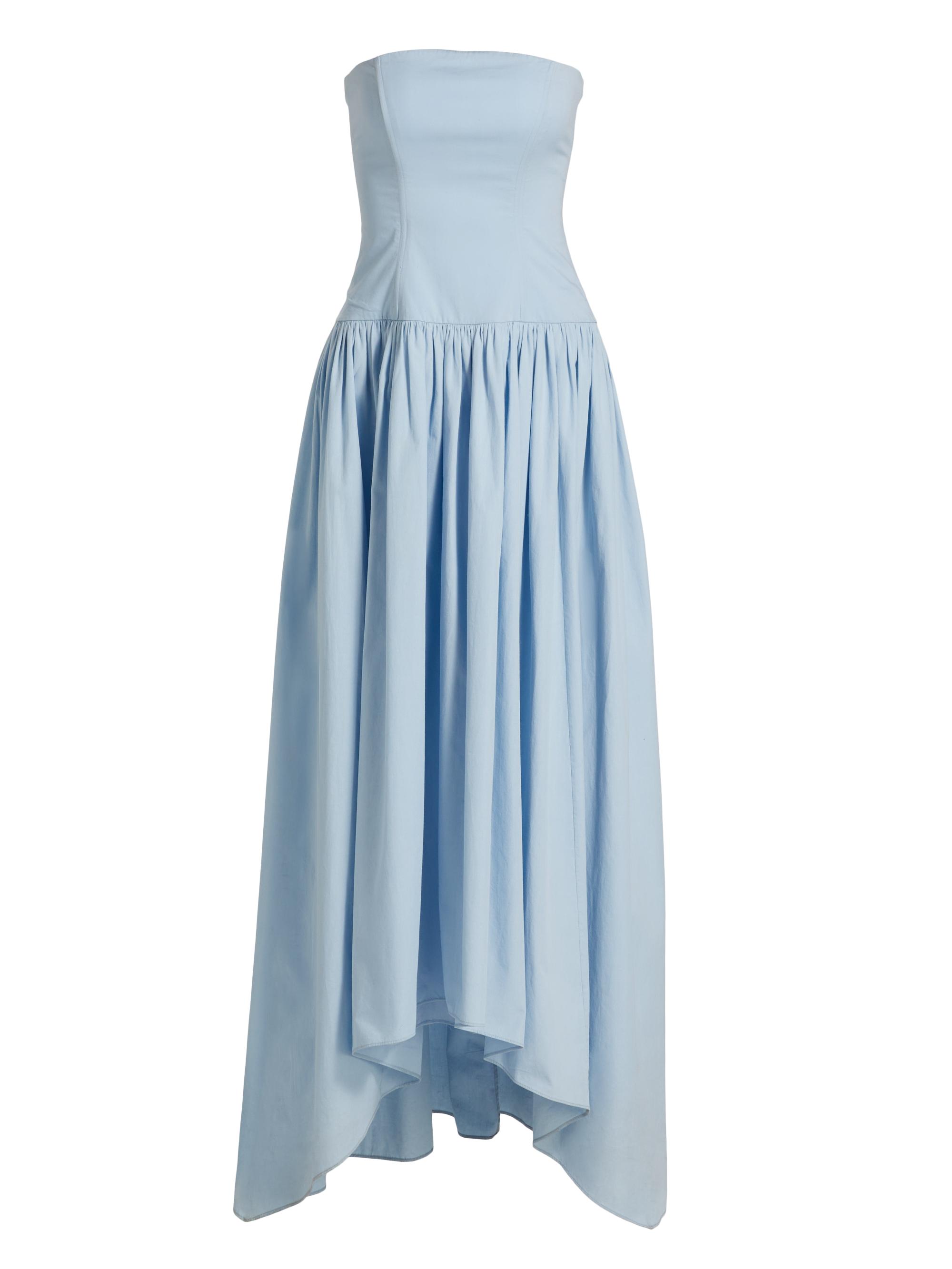 Azeeza Women's Nayara Poplin Strapless High-Low Dress - Powder Blue