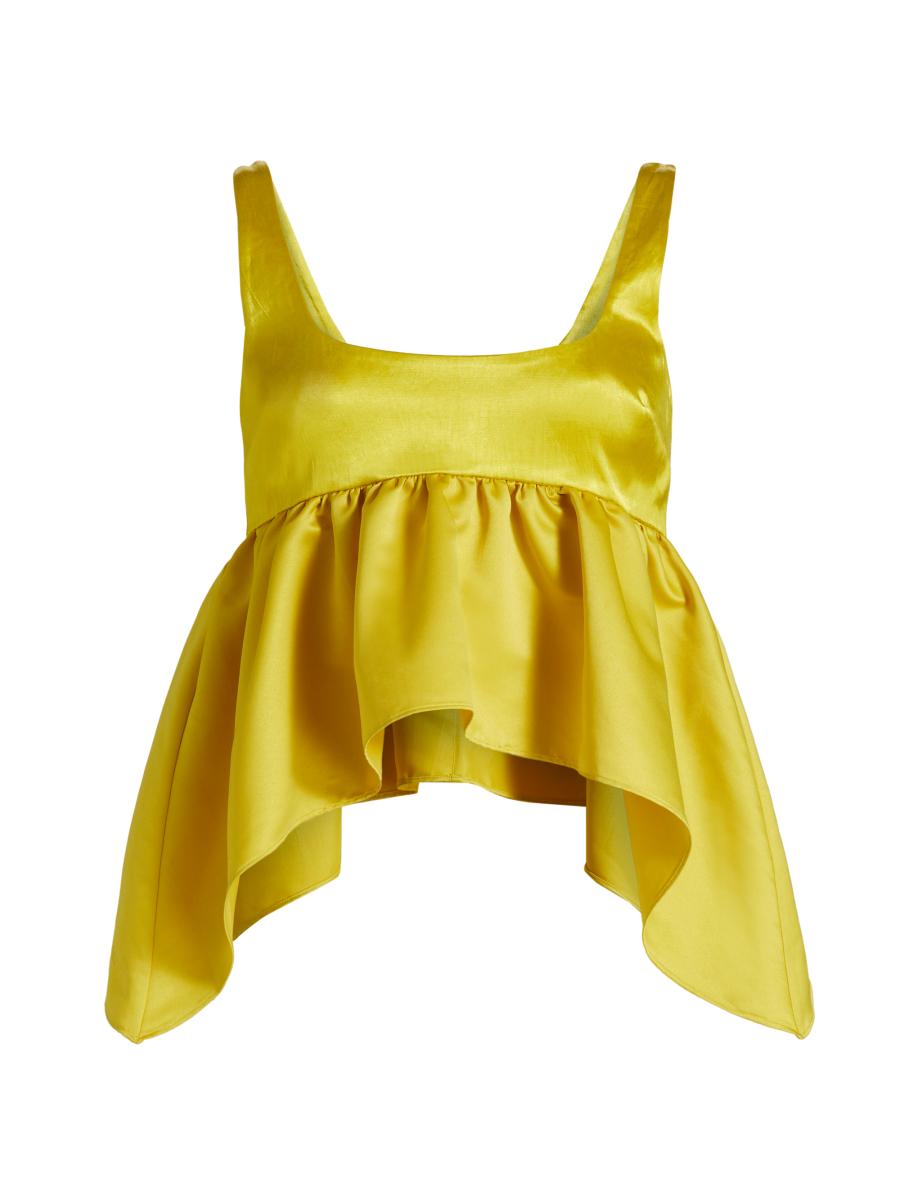 Azeeza Esme Satin Sleeveless Peplum Top | Saks Fifth Avenue