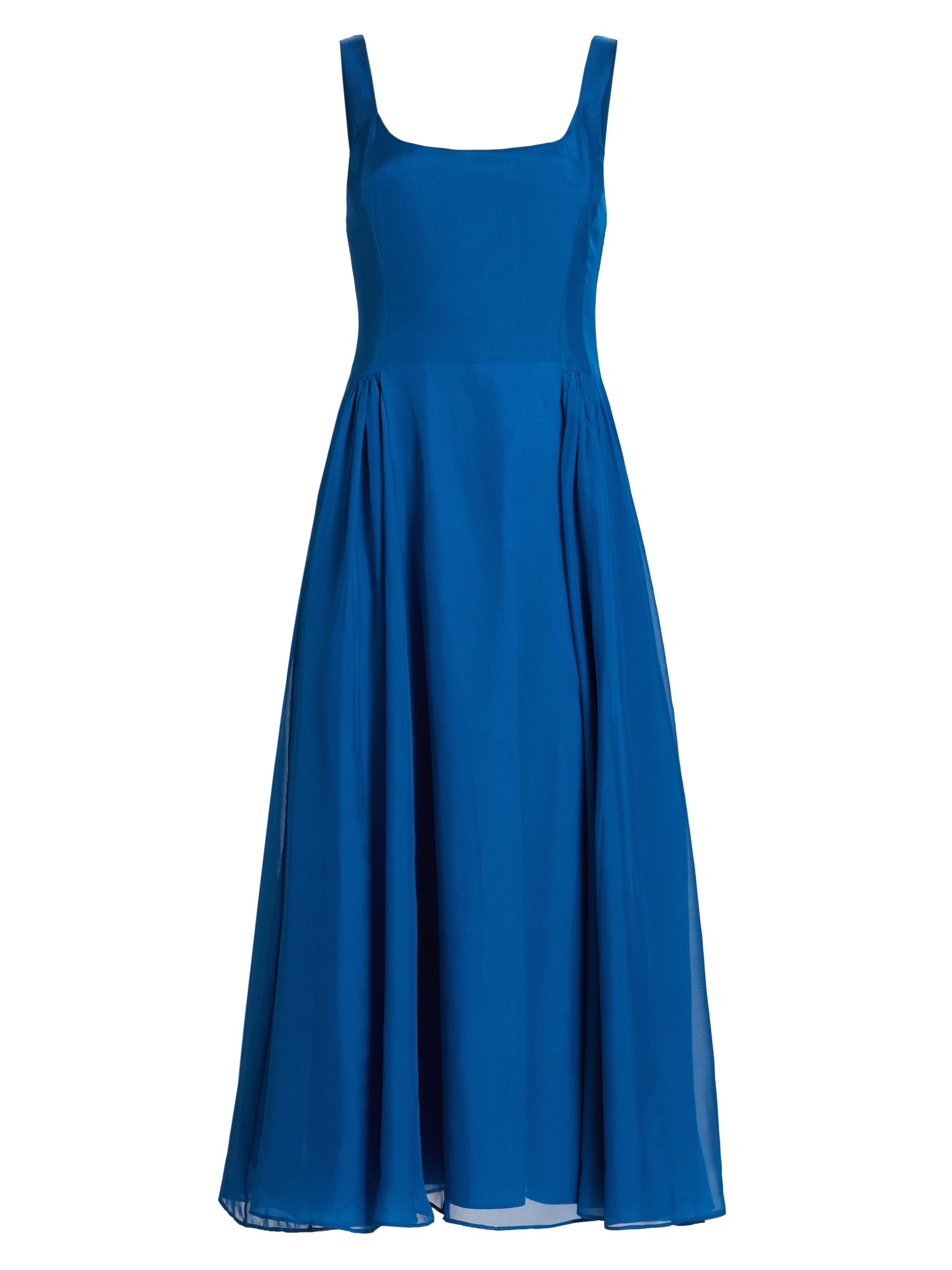 Azeeza Women's Madshuri Silk-Chiffon Scoopneck Midi-Dress - Azure