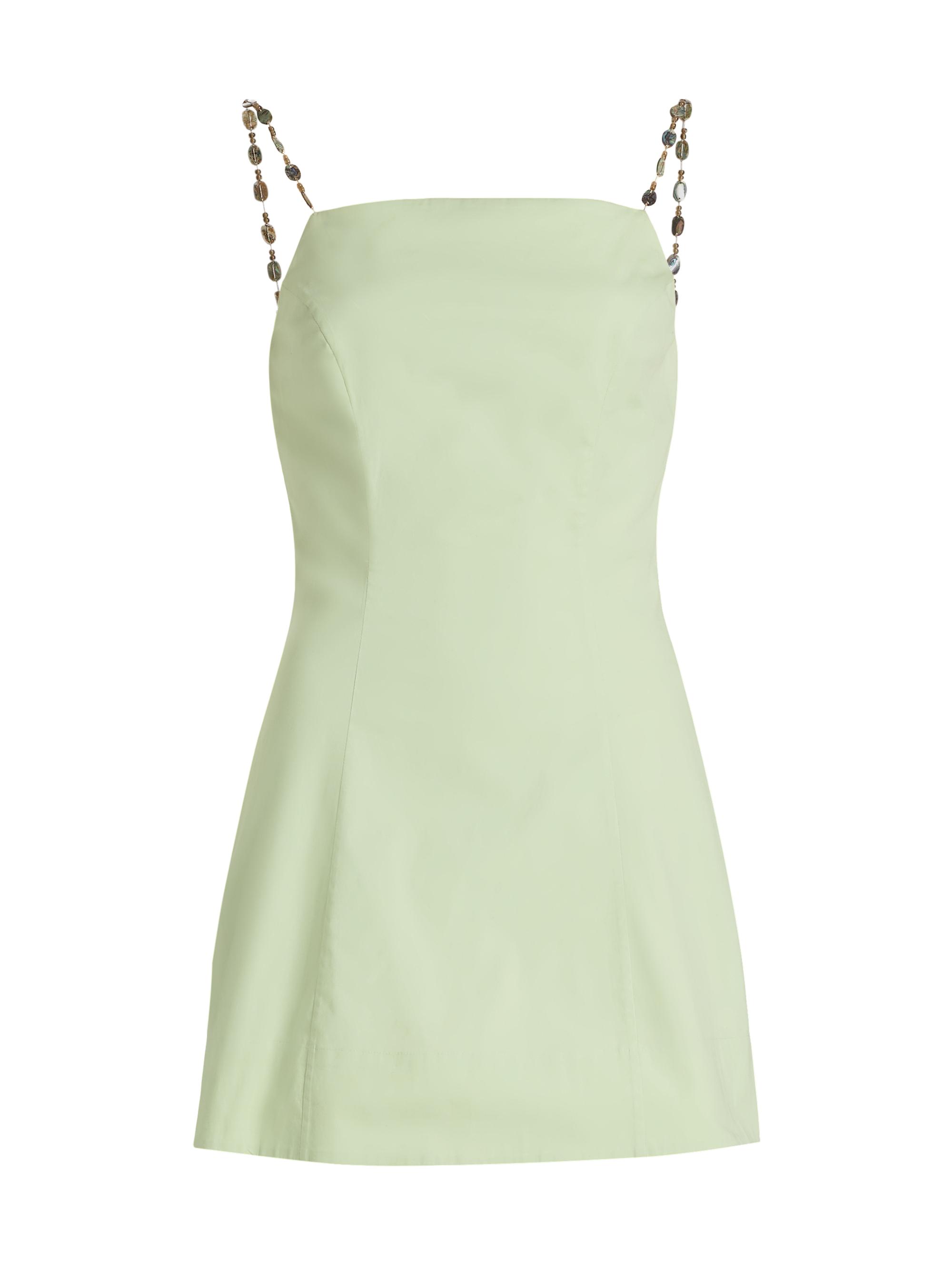 Azeeza Women's Kiara Beaded-Strap Stretch-Cotton Minidress - Cool Mint