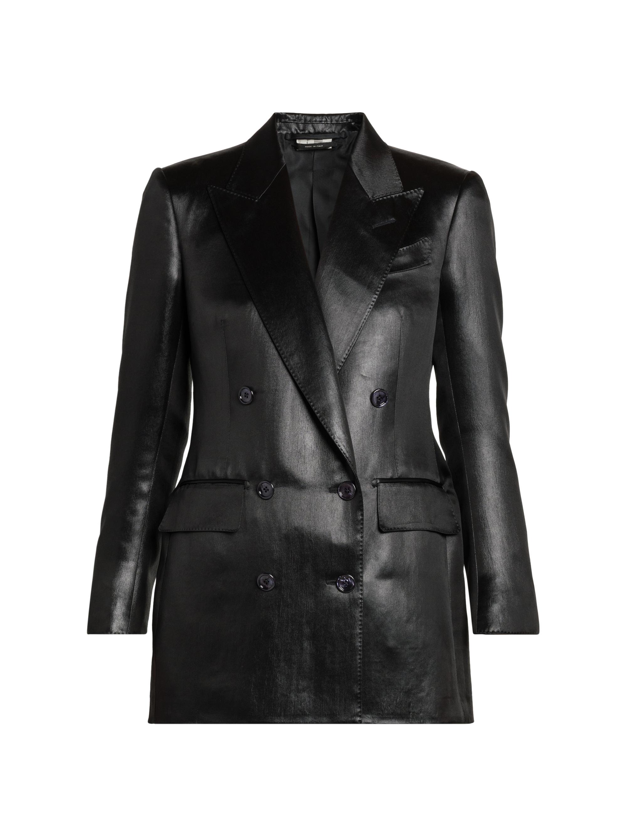 TOM FORD Women's Liquid Satin Double-Breasted Jacket - Black