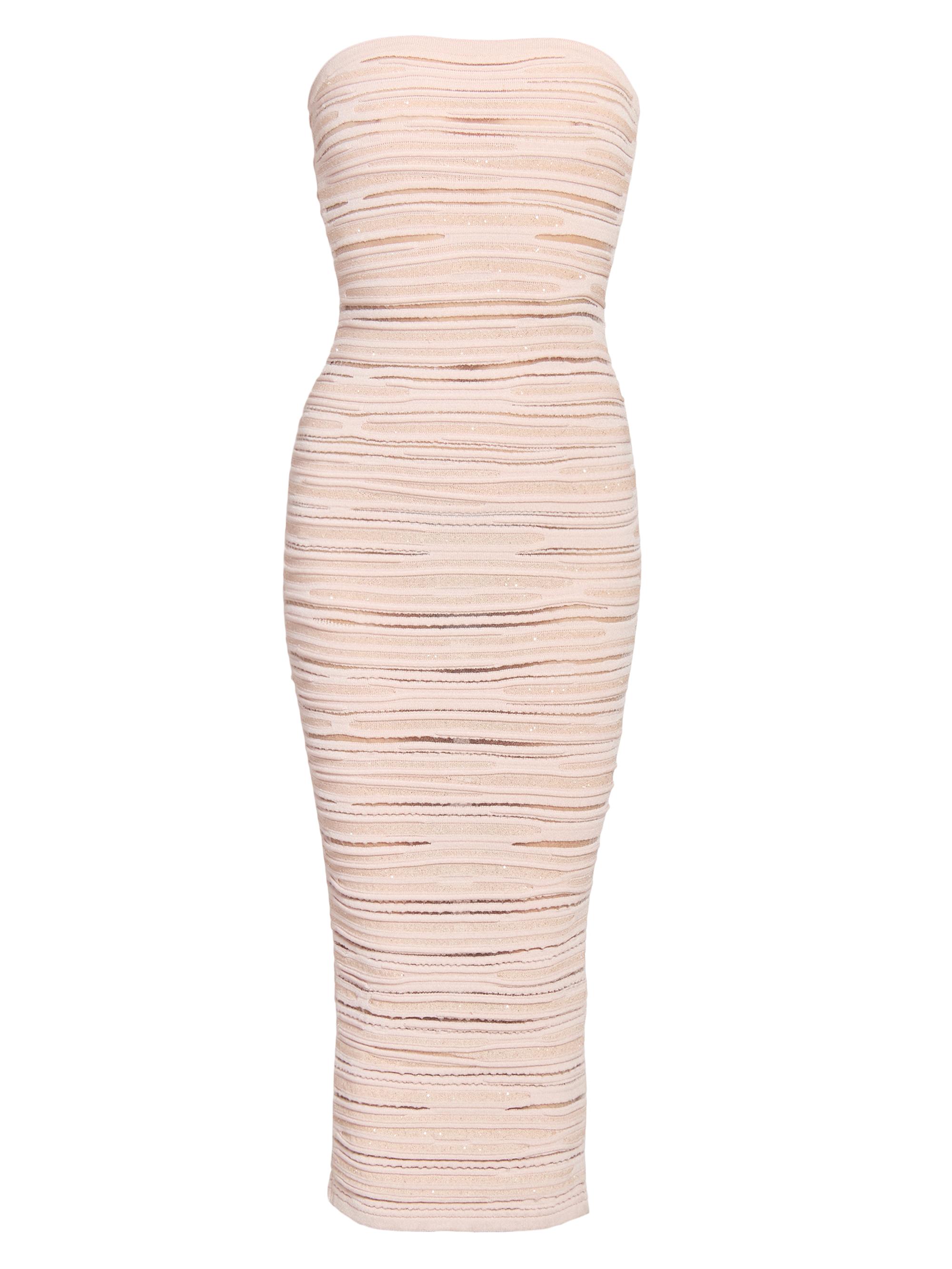 Balmain Women's Gathered Strapless Body-Con Dress - Beige Poudre Argent