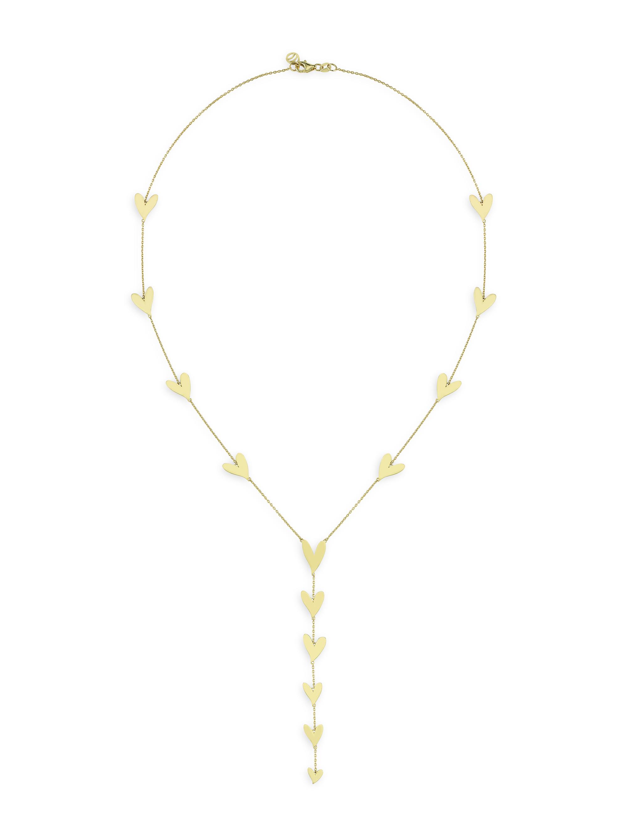 Charms Company Women's Be Mine 14K Yellow Gold Heart Lariat Necklace - Yellow Gold