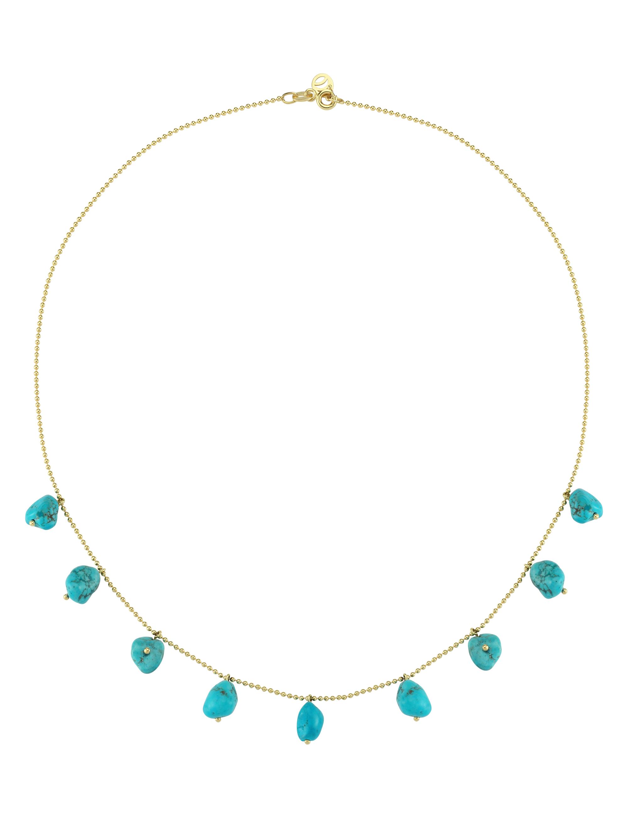 Charms Company Women's Fallen Sky 14K Yellow Gold & Turqouise Necklace - Turquoise