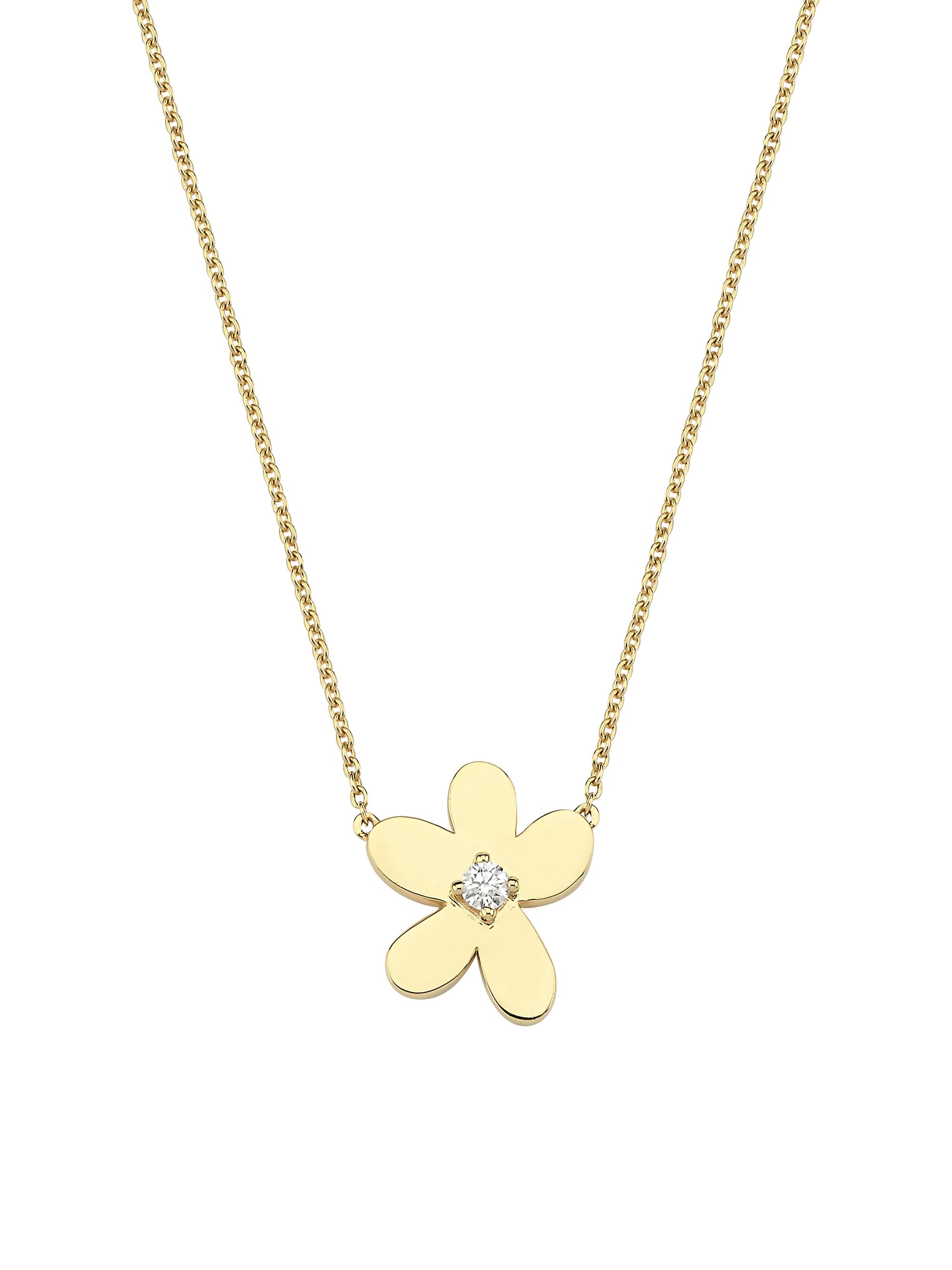 Charms Company Women's Garden Of Rebel 14K Yellow Gold & 0.05 TCW Diamond Flower Pendant Necklace - Gold