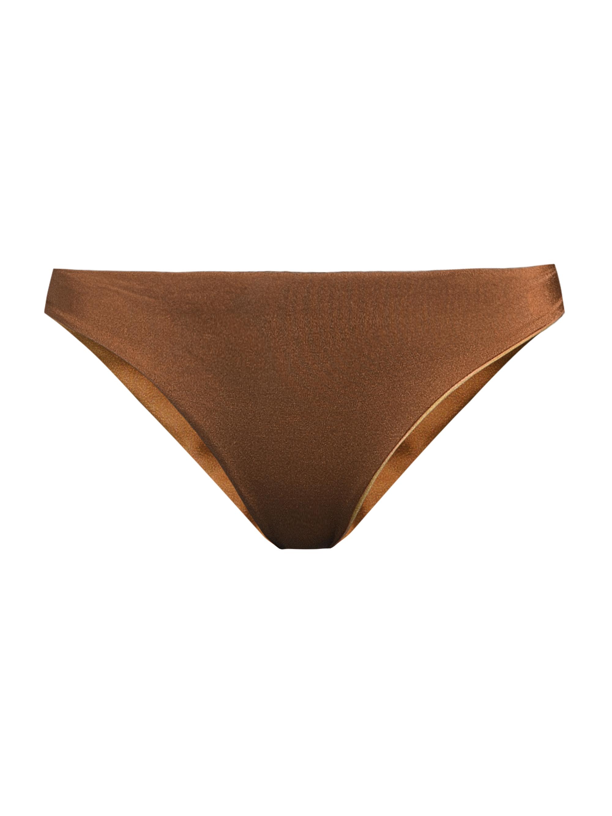 Juan de Dios Women's Guava Low-Rise Reversible Bikini Bottom - Brown Gold