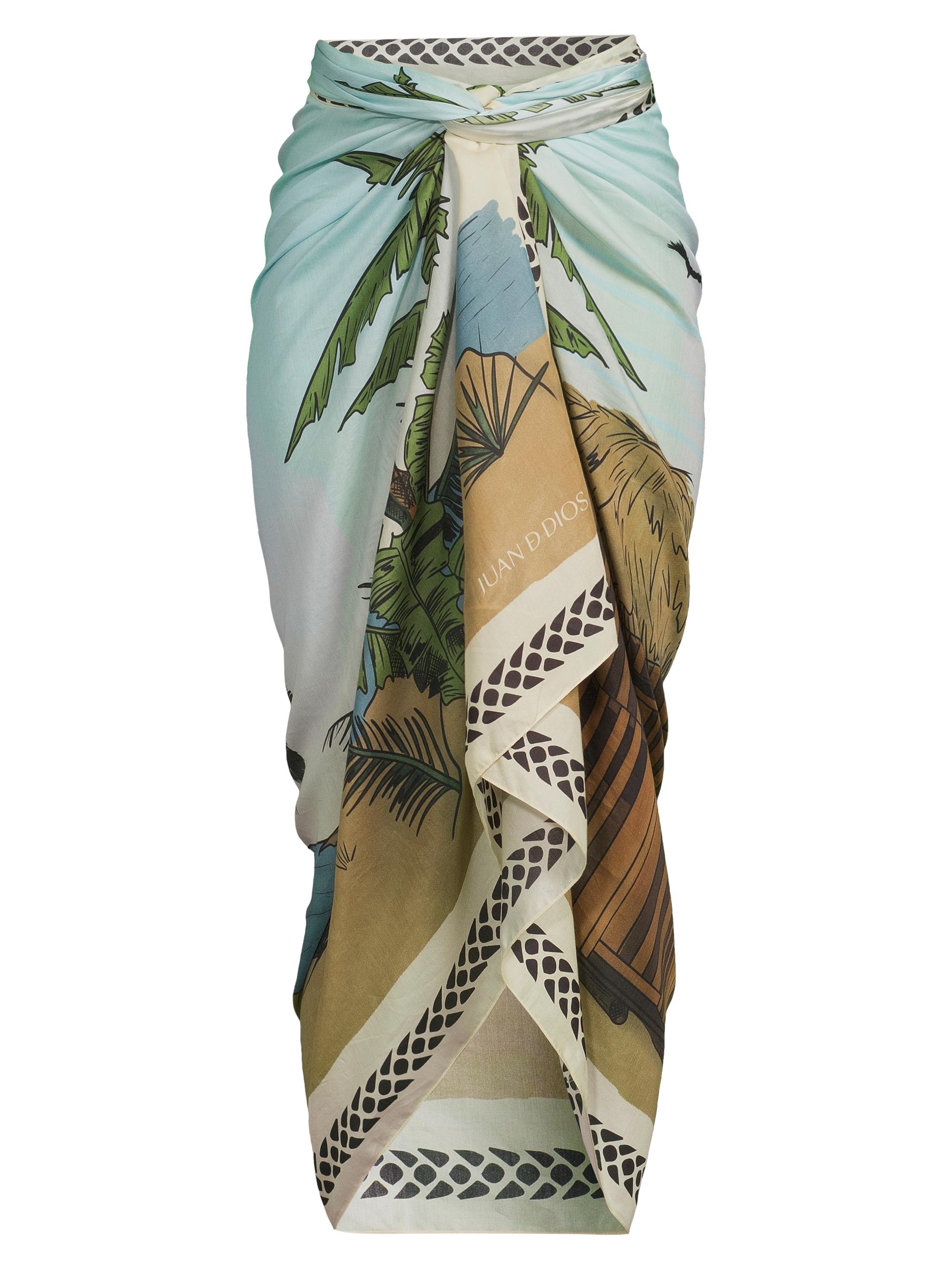 Juan de Dios Women's De La Falaise Silk-Blend Sarong - Sky Blue Pacific Shack