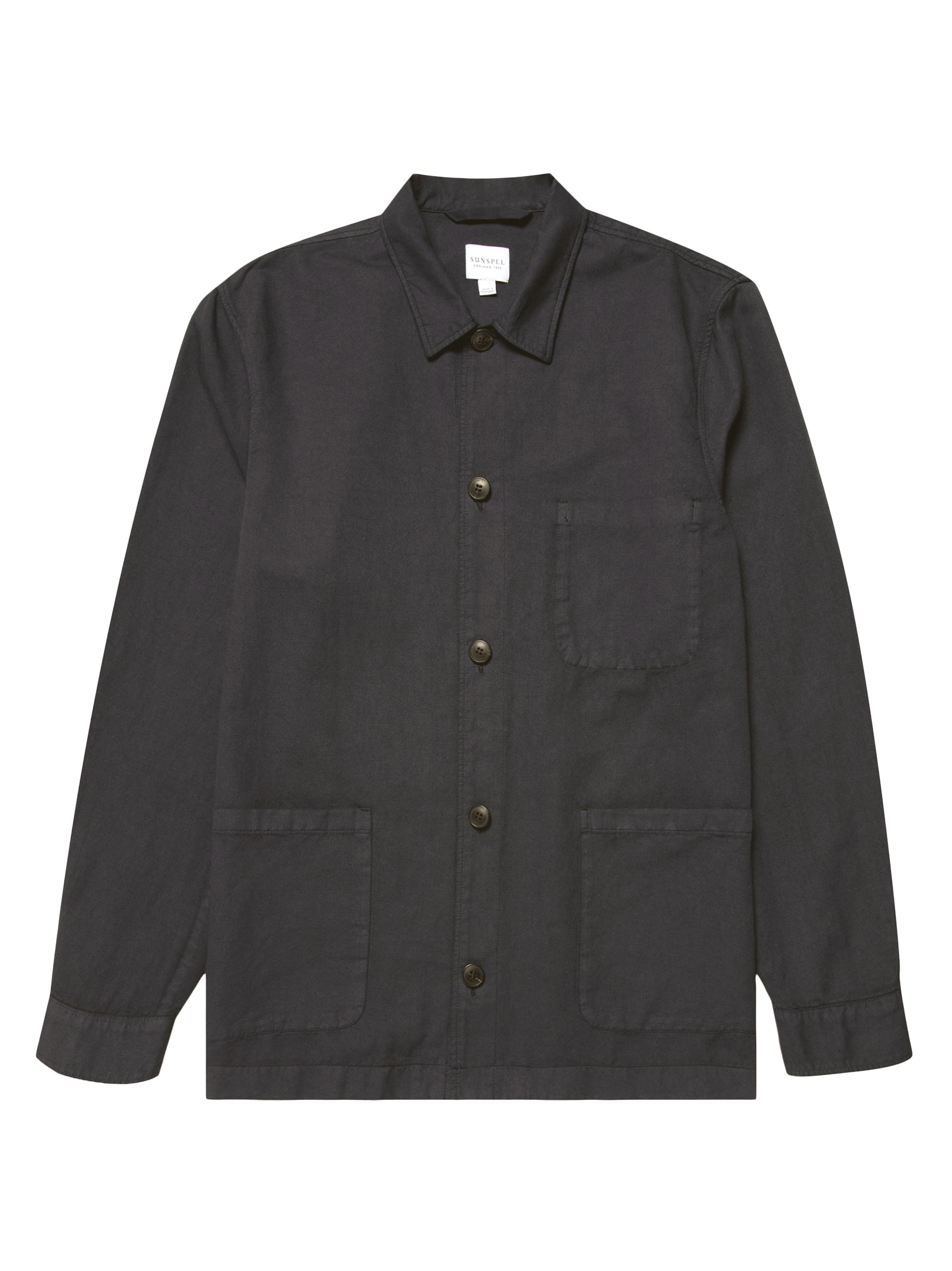 Sunspel Men's Twin Pocket Cotton & Linen Jacket - Charcoal