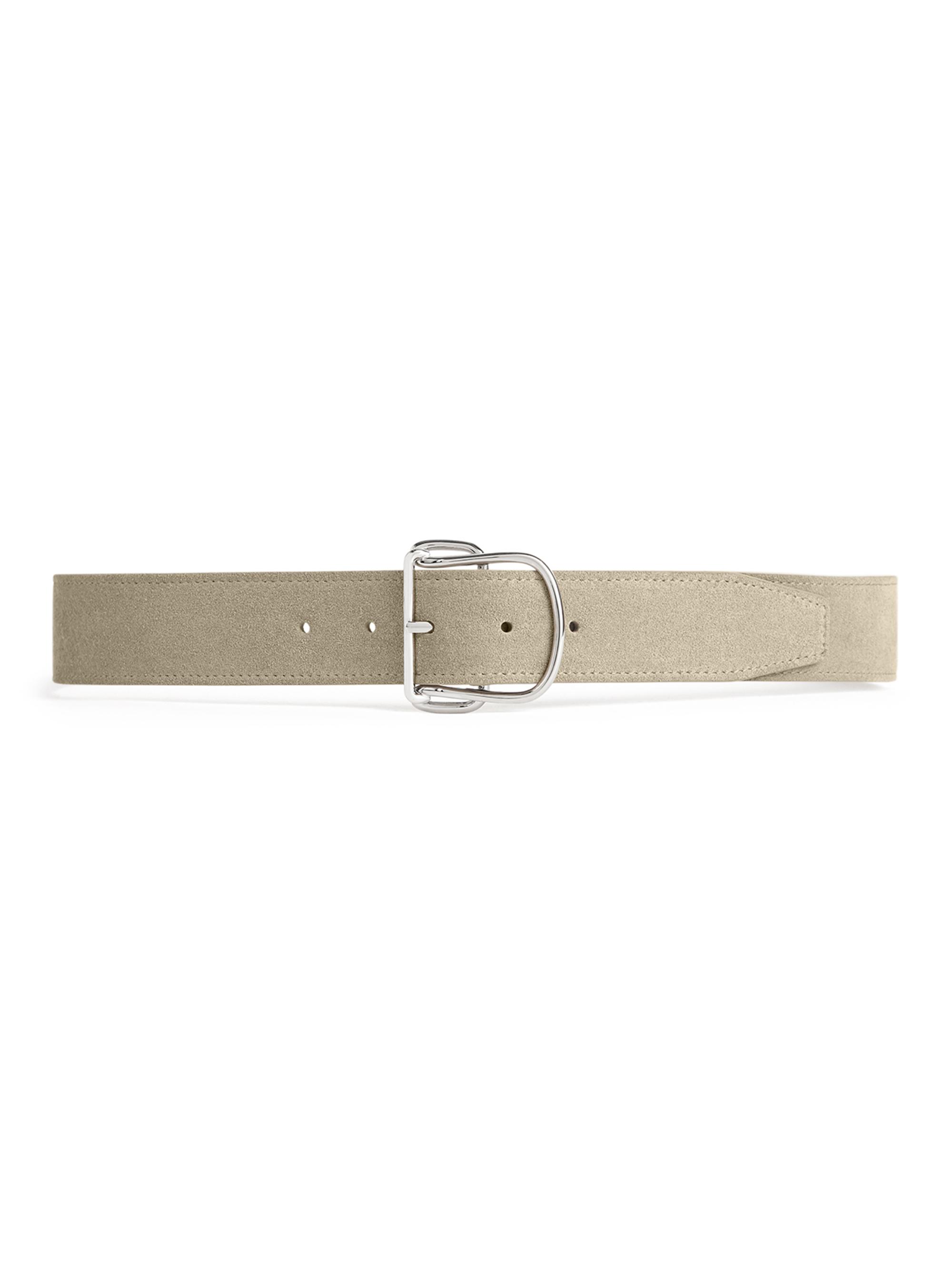 Toteme Women's Swirl Suede Buckle Belt - Desert
