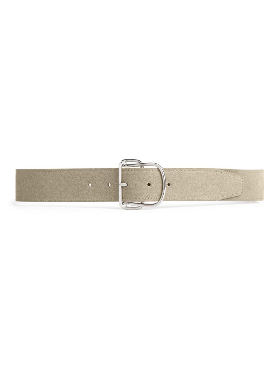 Totême Women's Swirl Suede Buckle Belt In Sand