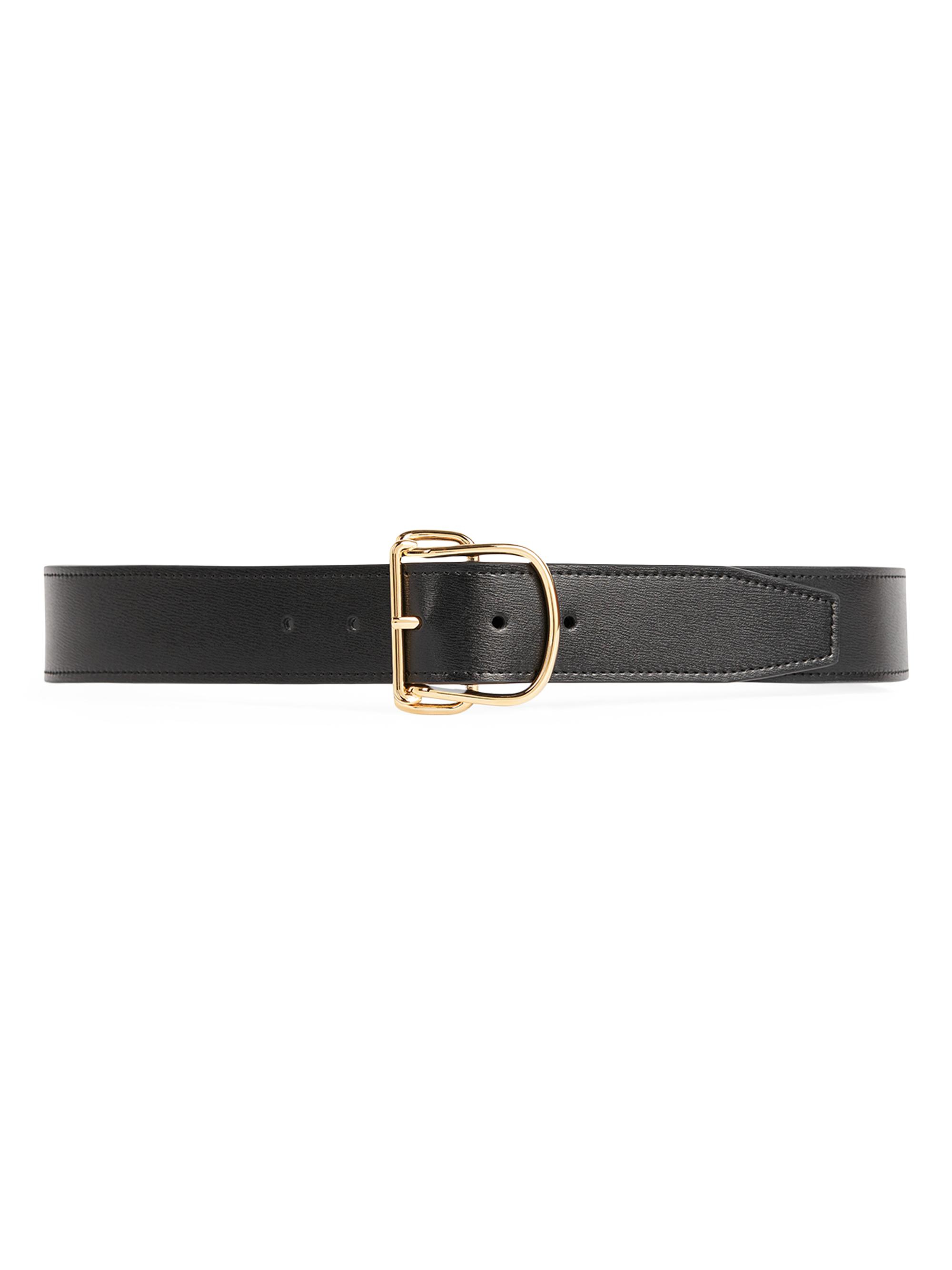 Toteme Women's Swirl Buckle Leather Belt - Black