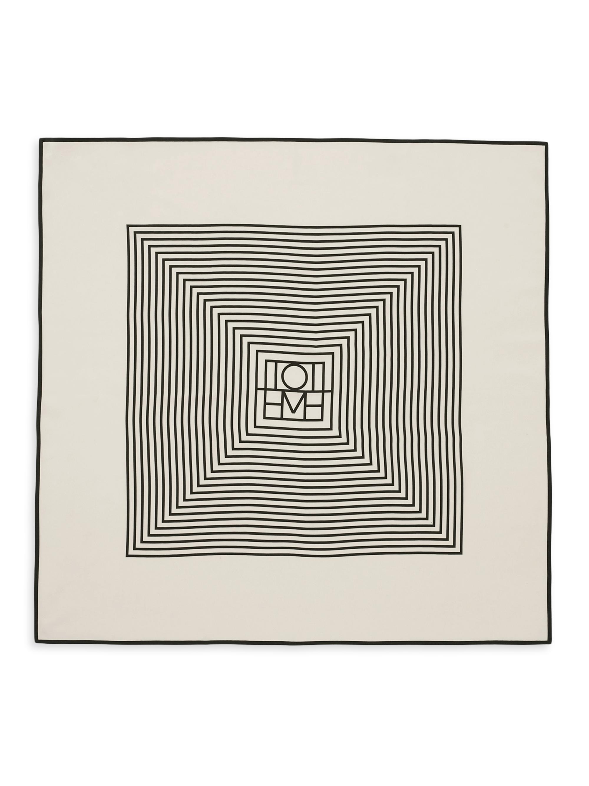 Toteme Women's Centered Monogrammed Silk Scarf - Creme Monogram