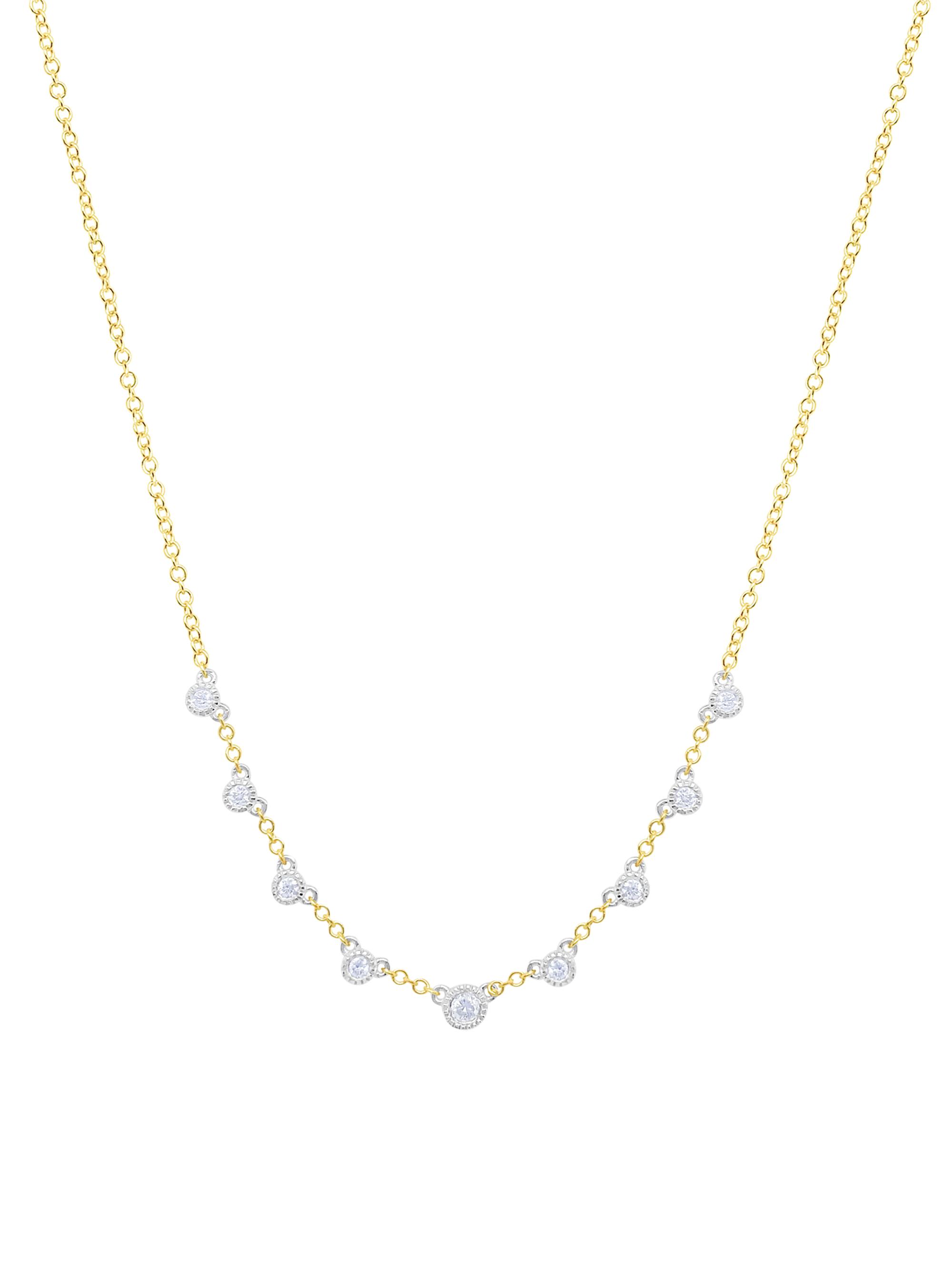 Meira T Women's Two-Tone 14K Gold & 0.13 TCW Diamond Necklace - Yellow Gold