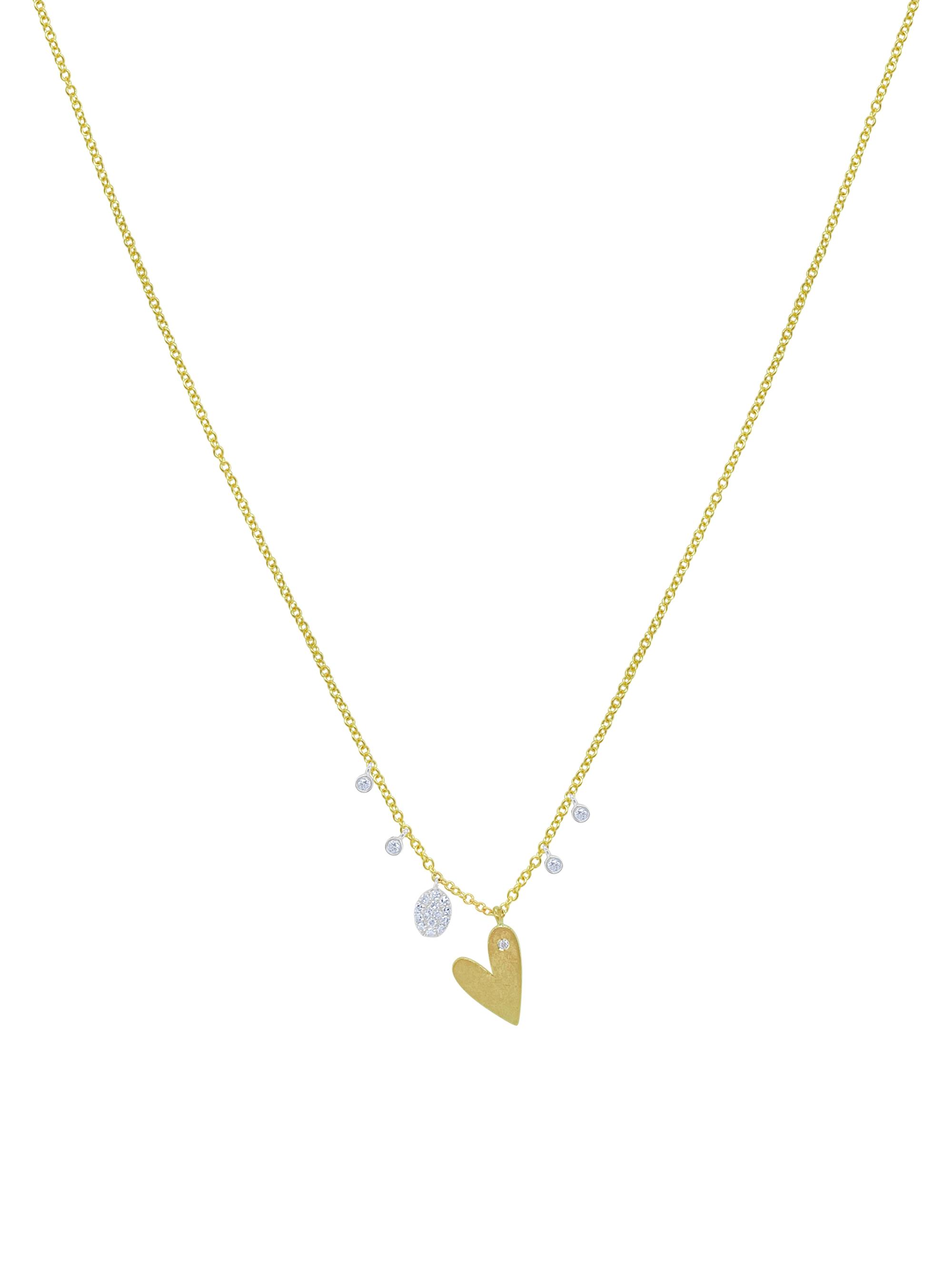 Meira T Women's Two-Tone 14K Gold & 0.11 TCW Diamond Heart Pendant Necklace - Yellow Gold