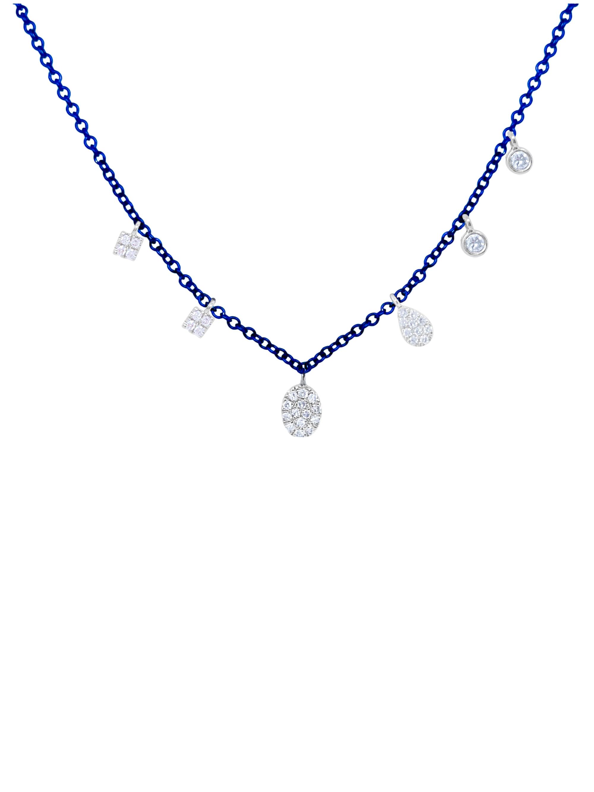 Meira T Women's Blue-Rhodium-Plated 14K White Gold & 0.13 TCW Diamond Necklace - Blue