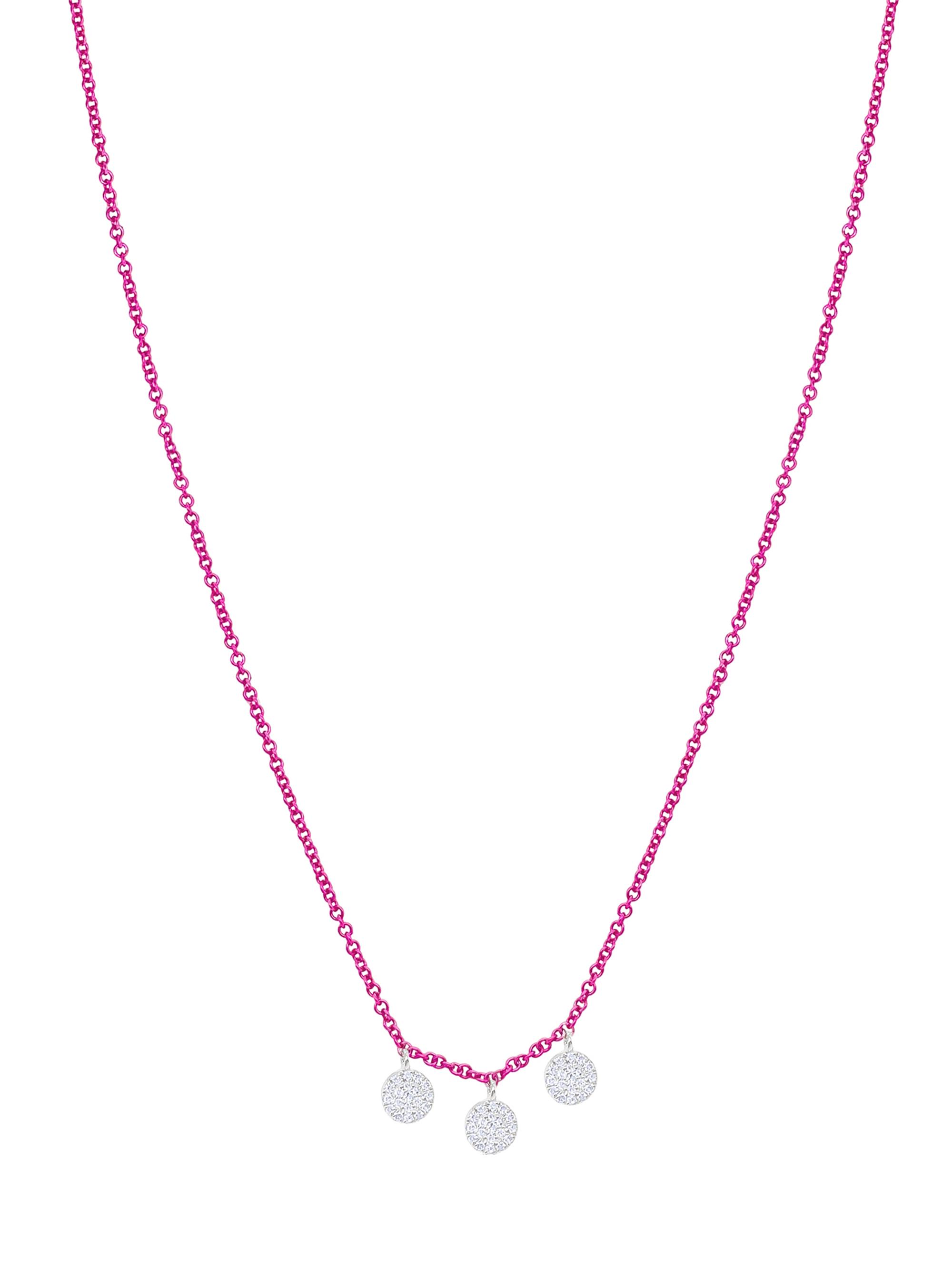 Meira T Women's Pink-Rhodium-Plated 14K White Gold & 0.09 TCW Diamond Necklace - Pink