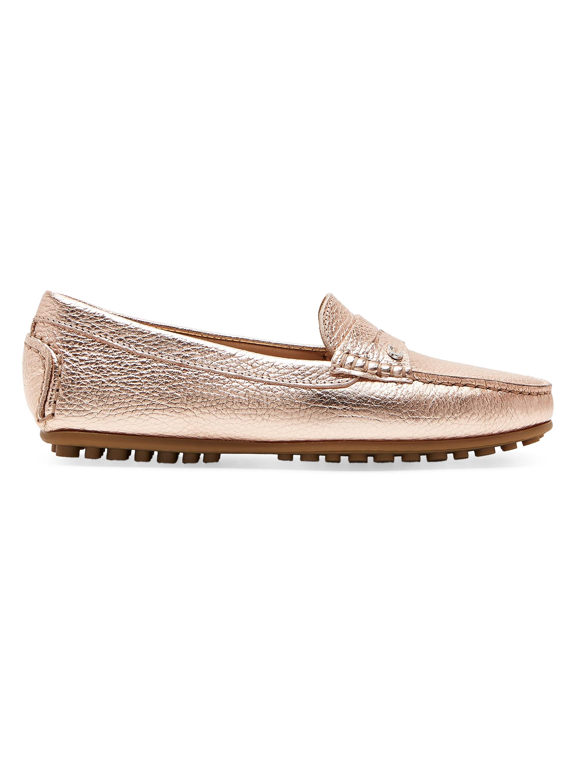 La Canadienne Women's Pilar Metallic Leather Loafers - Gold